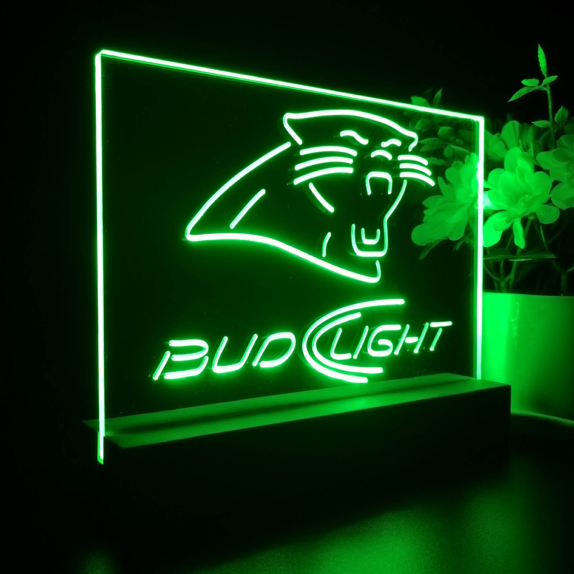 Bud Light Carolina Panthers Sport Team Night Light 3D Illusion Lamp