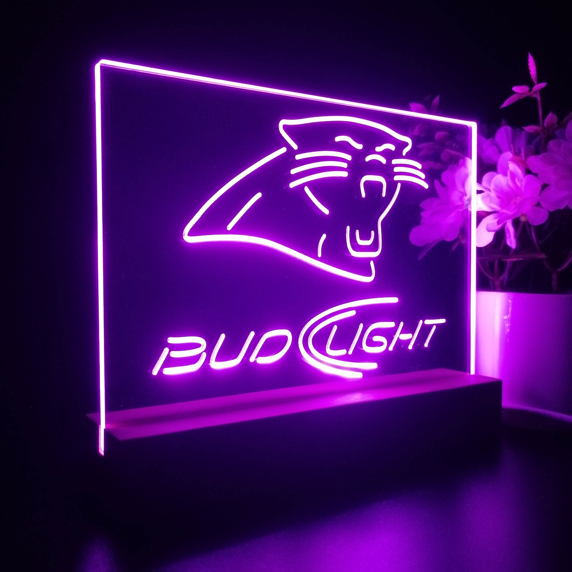 Bud Light Carolina Panthers Sport Team Night Light 3D Illusion Lamp