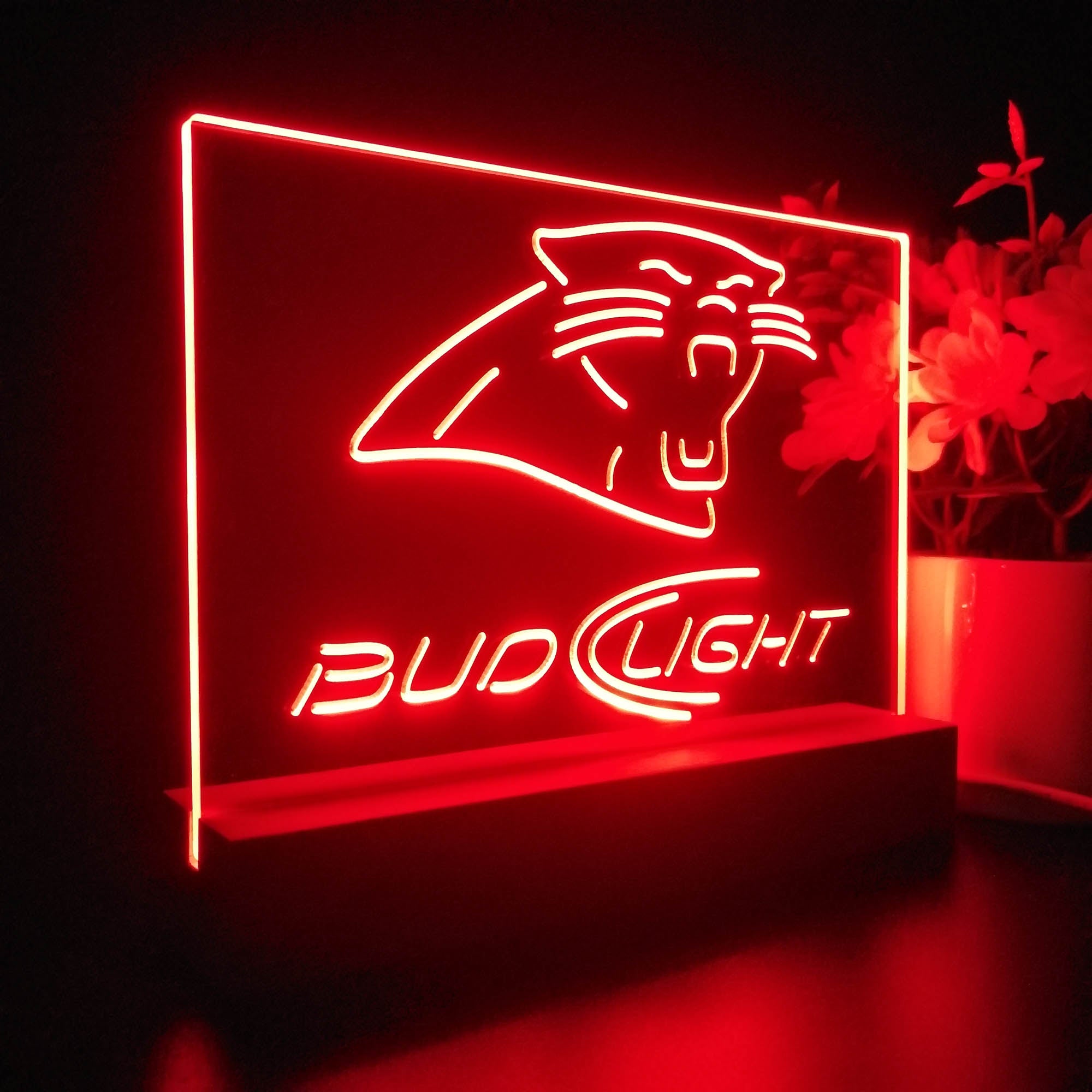 Bud Light Carolina Panthers Sport Team Night Light 3D Illusion Lamp