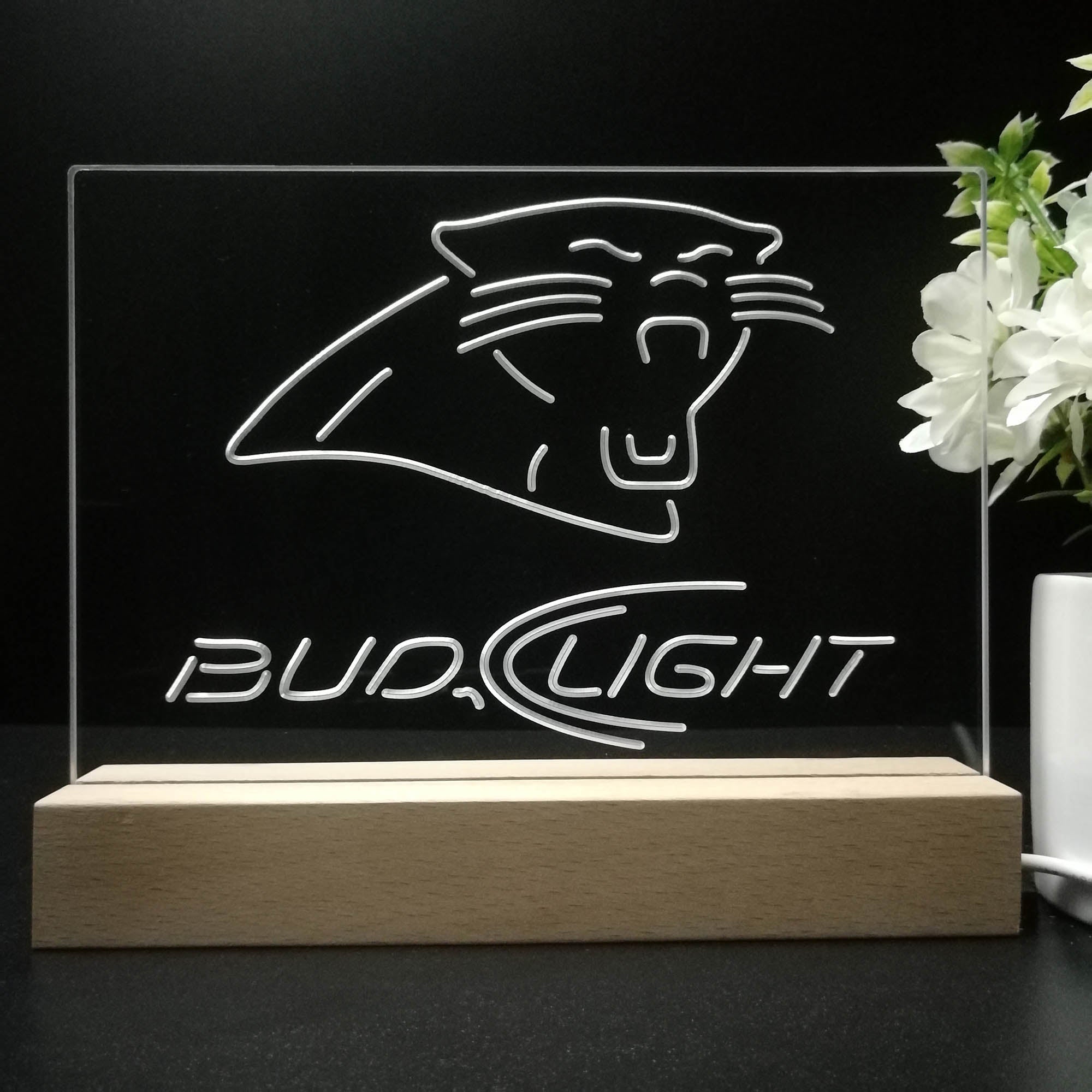 Bud Light Carolina Panthers Night Light LED Sign