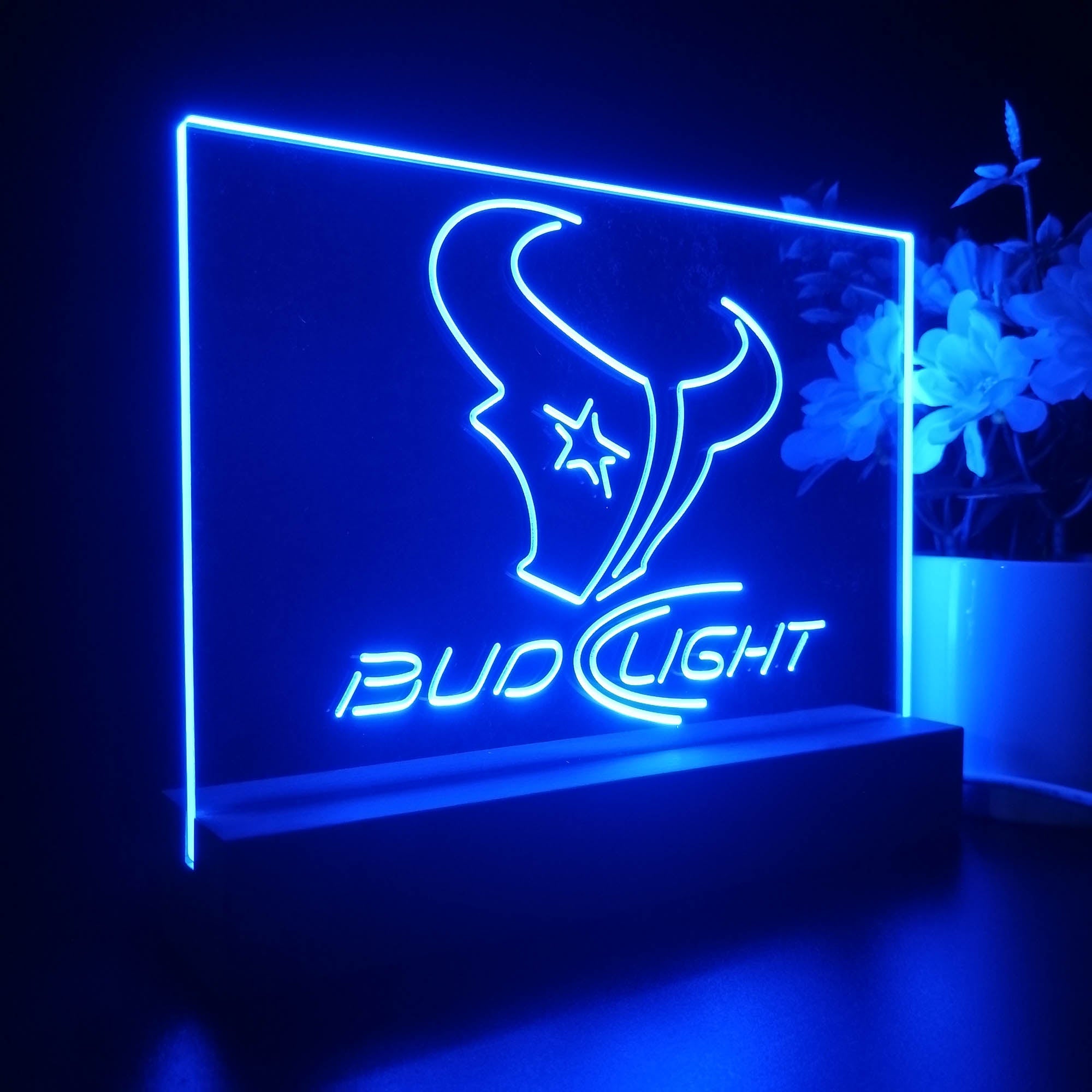 Bud Light Houston Texans Sport Team Night Light 3D Illusion Lamp
