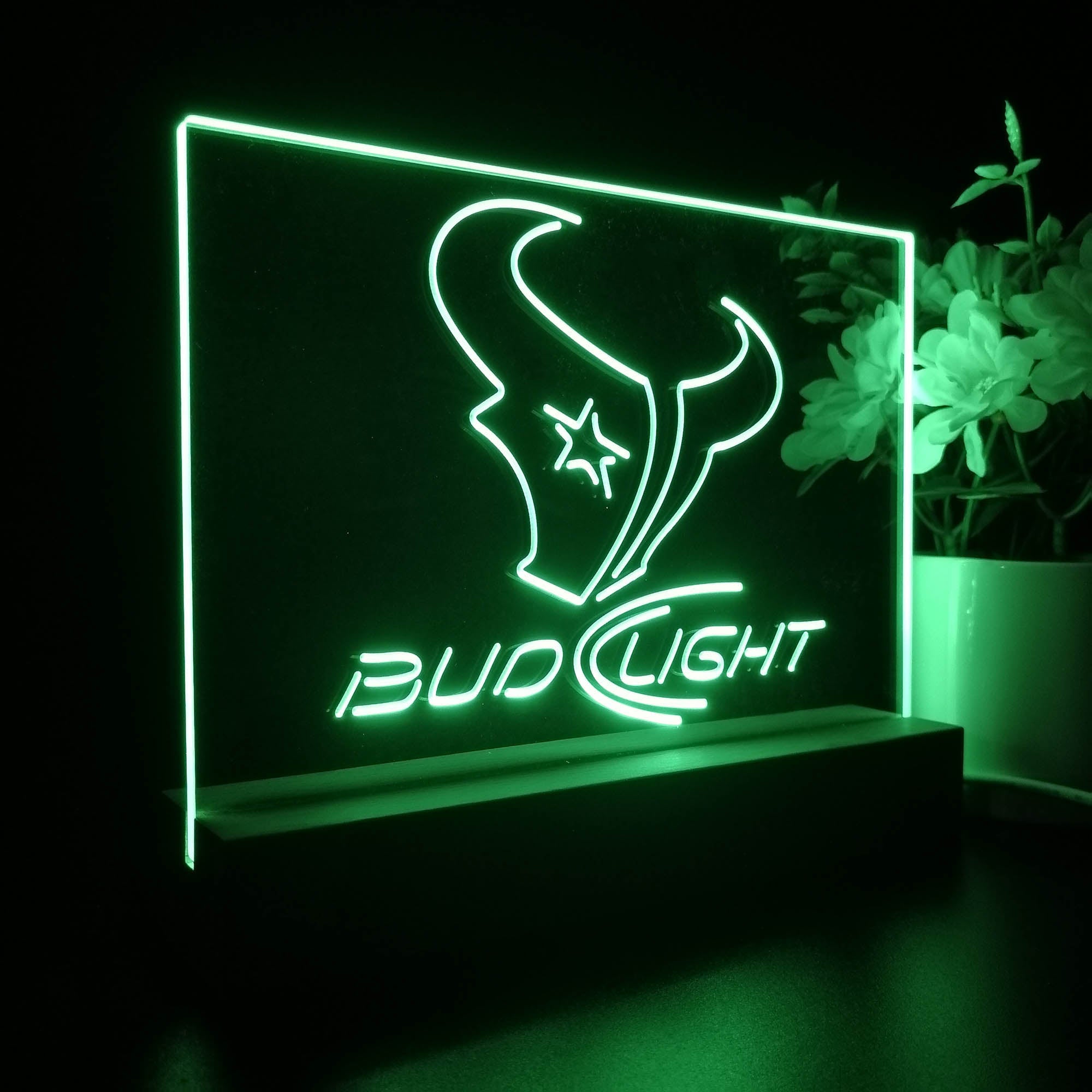 Bud Light Houston Texans Night Light LED Sign