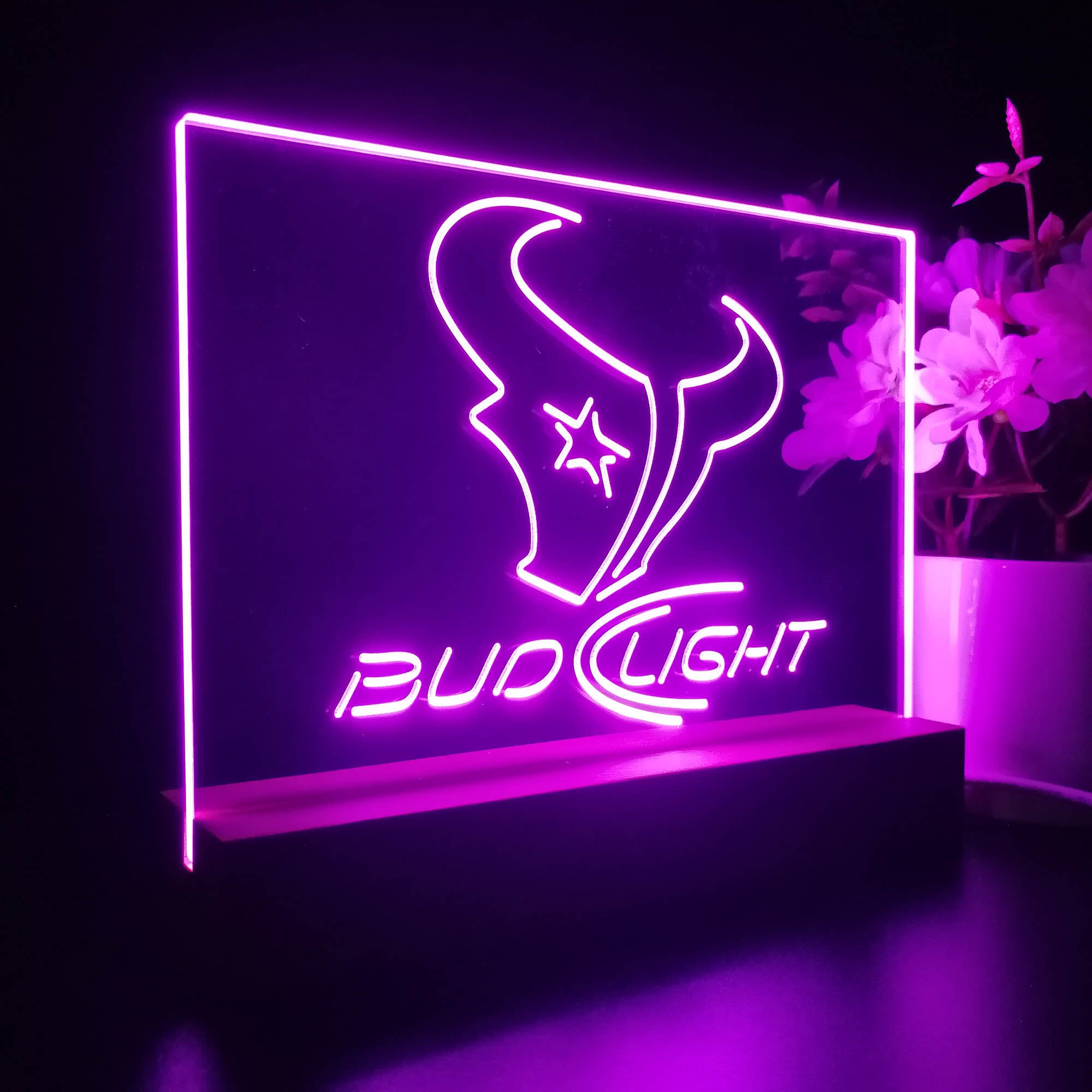 Bud Light Houston Texans Night Light LED Sign