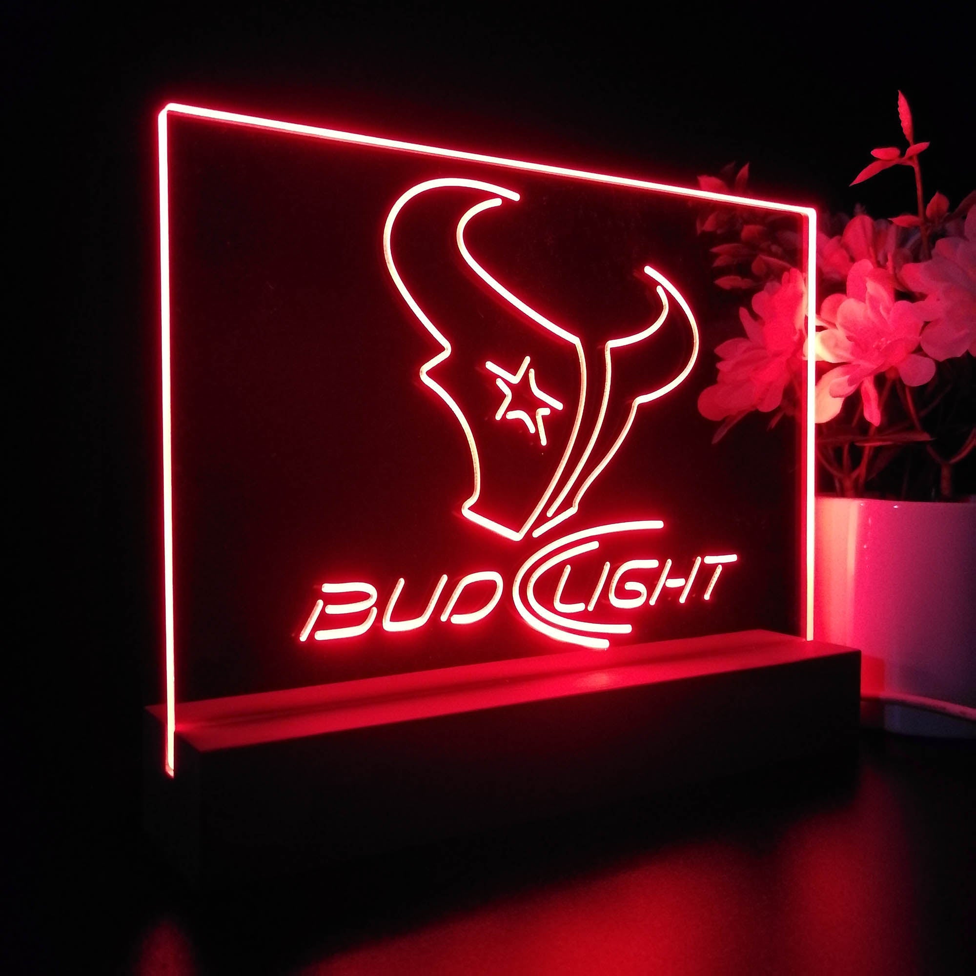 Bud Light Houston Texans Night Light LED Sign