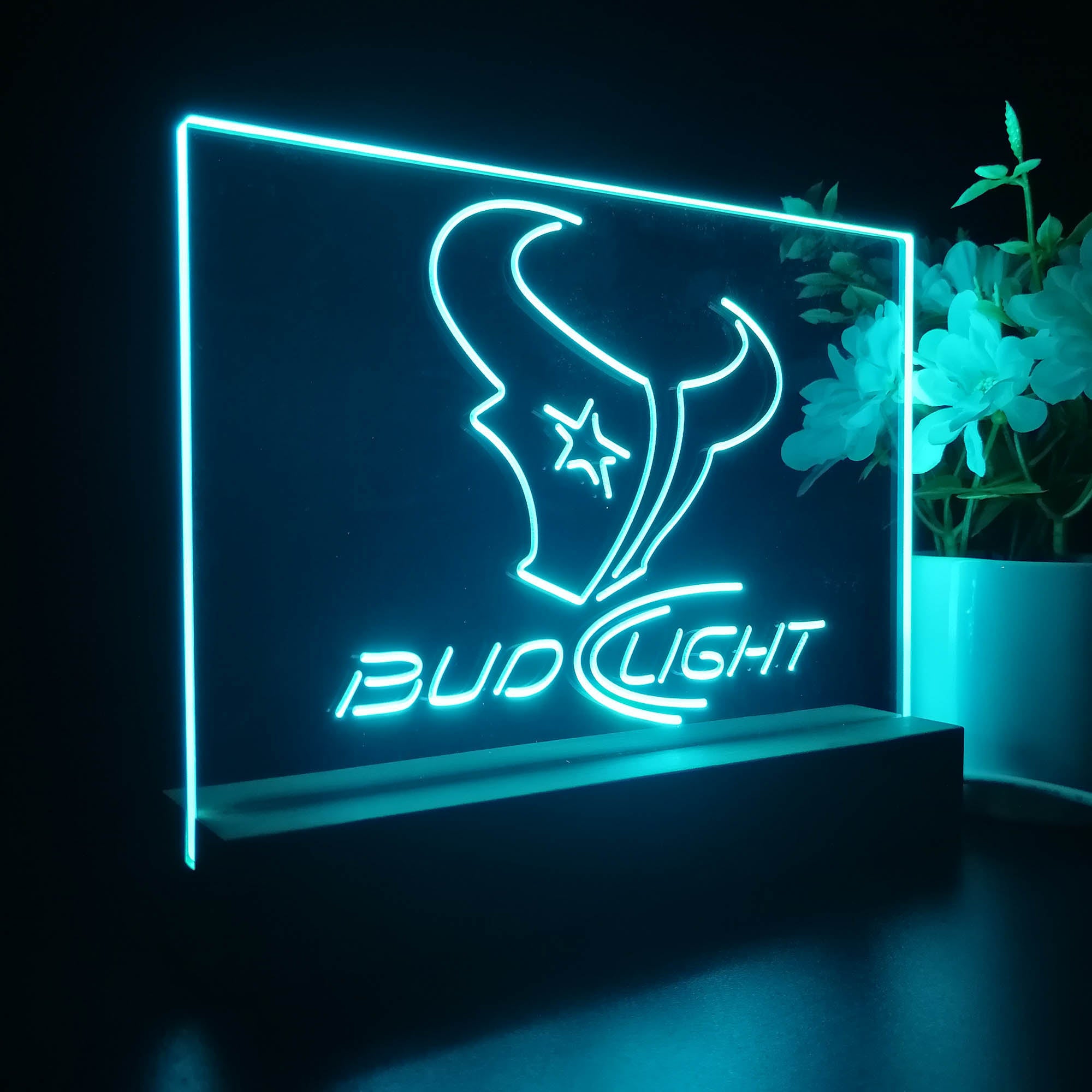 Bud Light Houston Texans Sport Team Night Light 3D Illusion Lamp