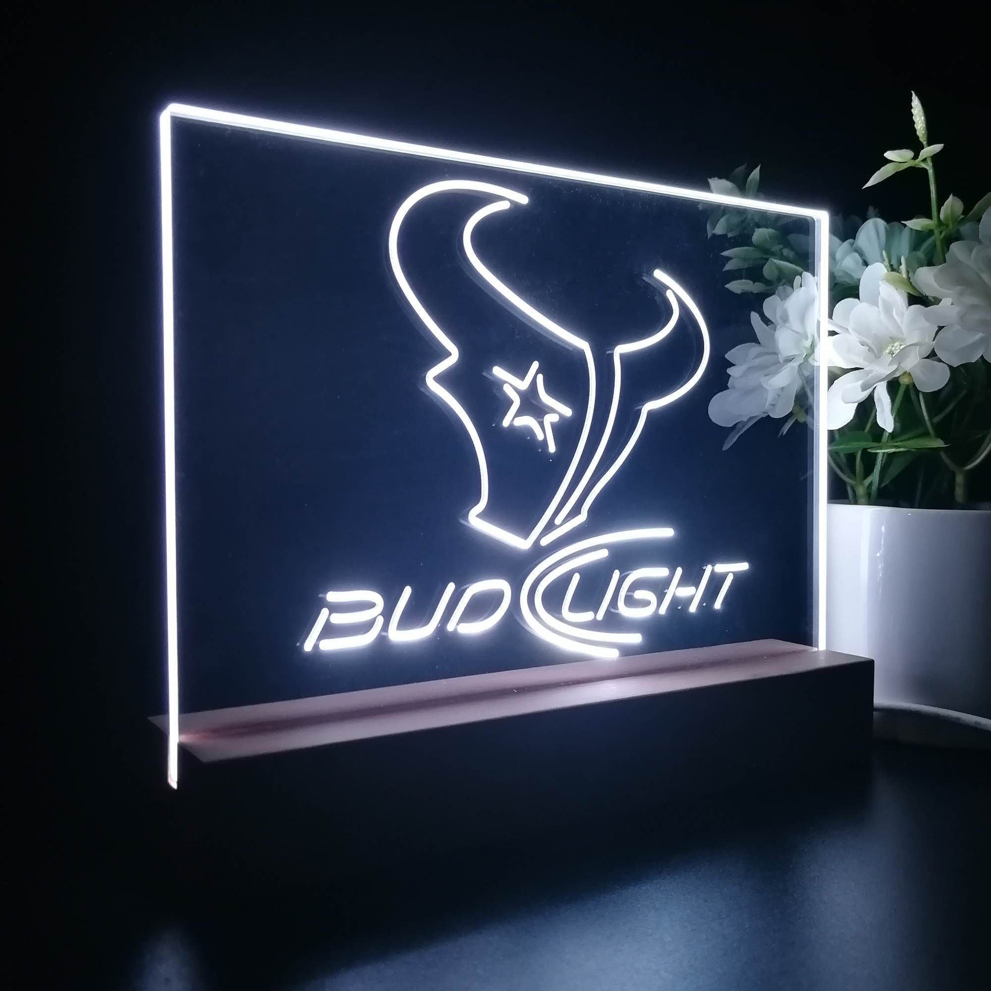 Bud Light Houston Texans Night Light LED Sign