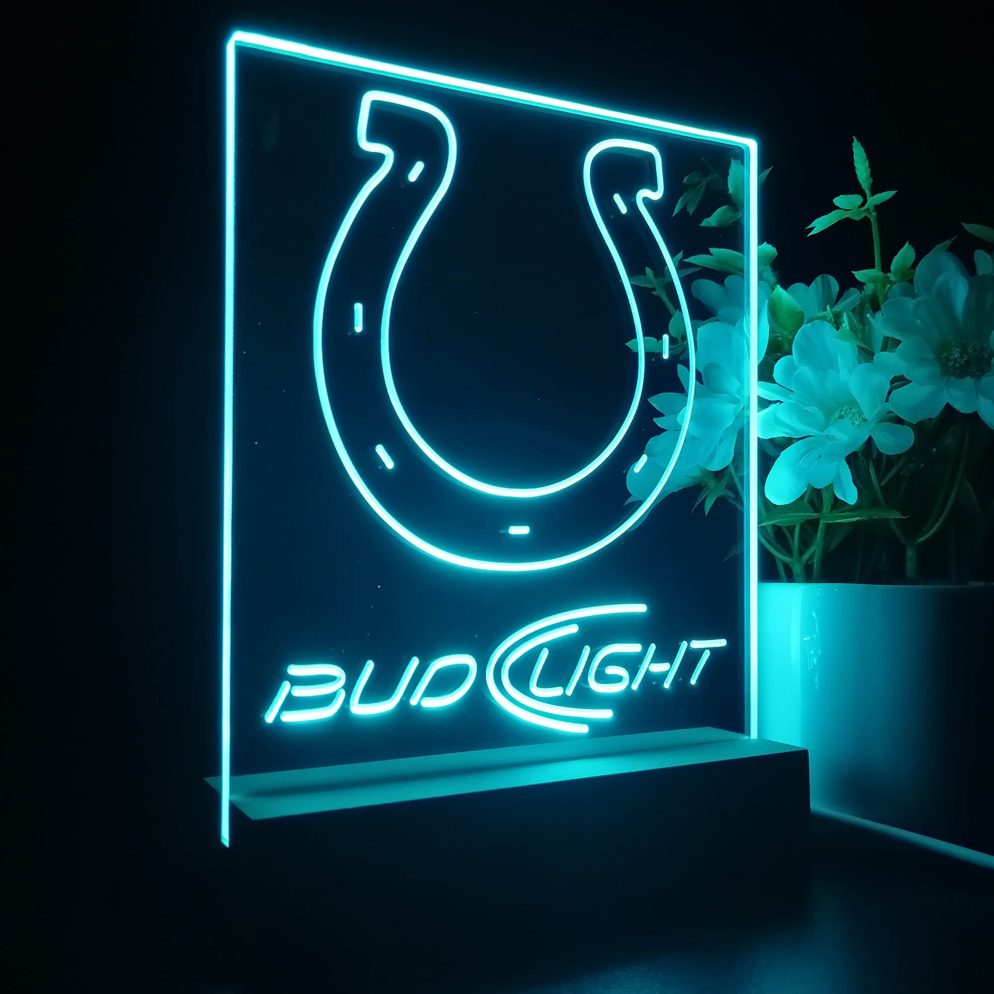 Bud Light Indianapolis Colts 3D LED Optical Illusion Sport Team Night Light