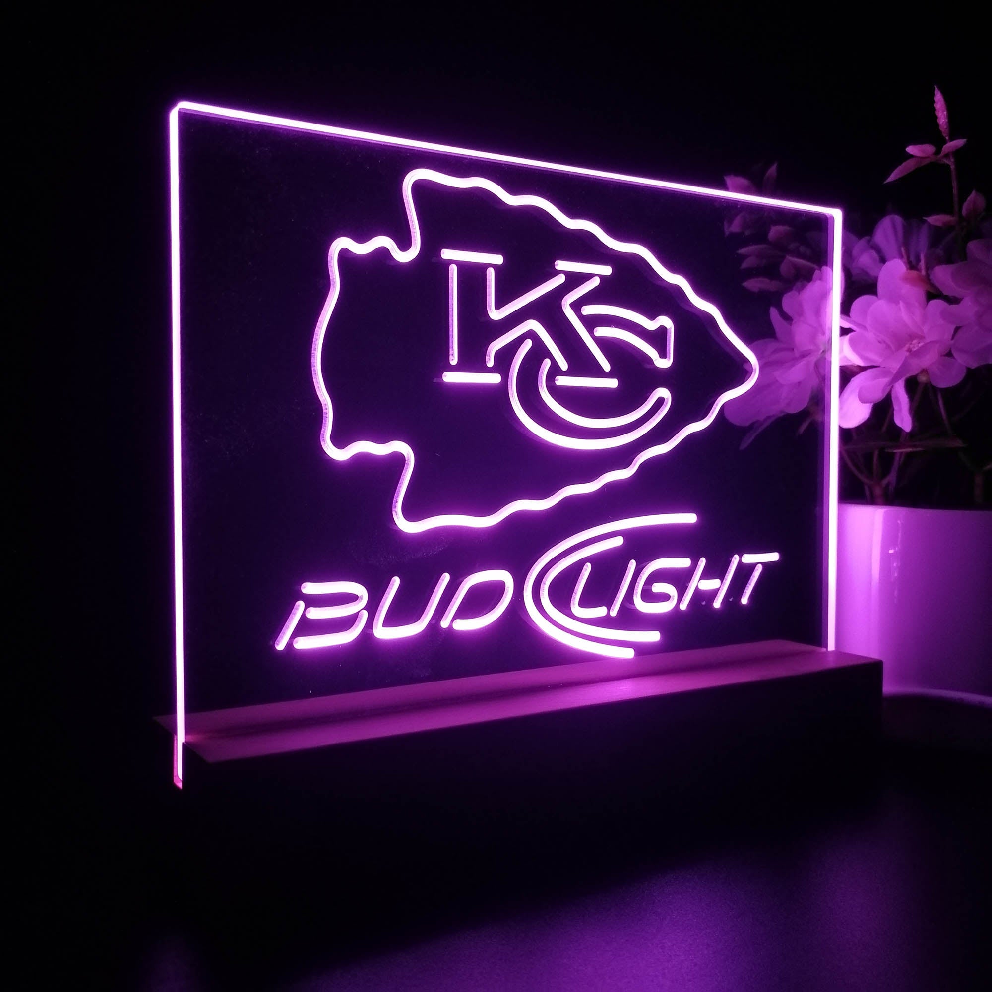 Bud Light Kansas City Chiefs Sport Team Night Light 3D Illusion Lamp