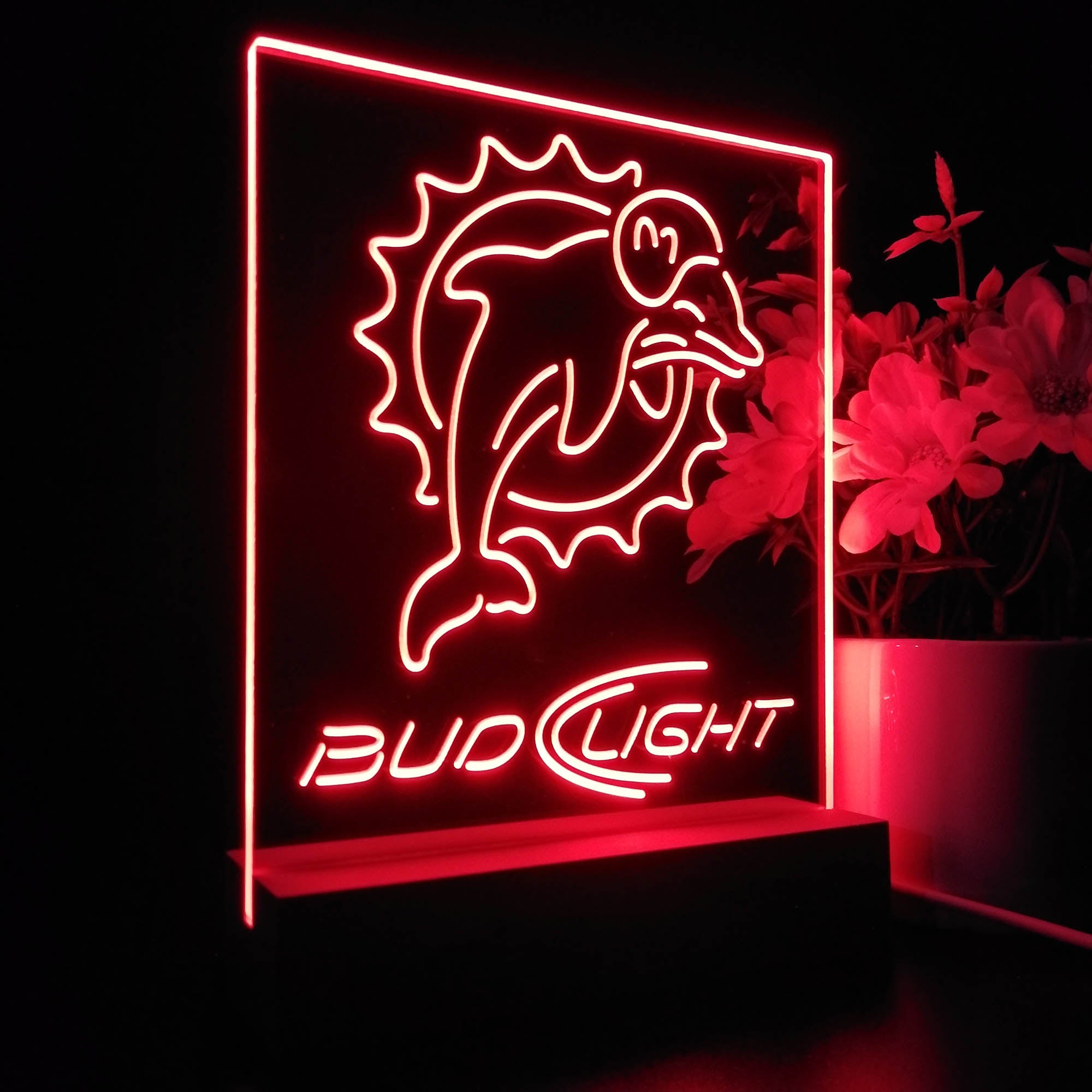 Bud Light Miami Dolphins 3D LED Optical Illusion Sport Team Night Light