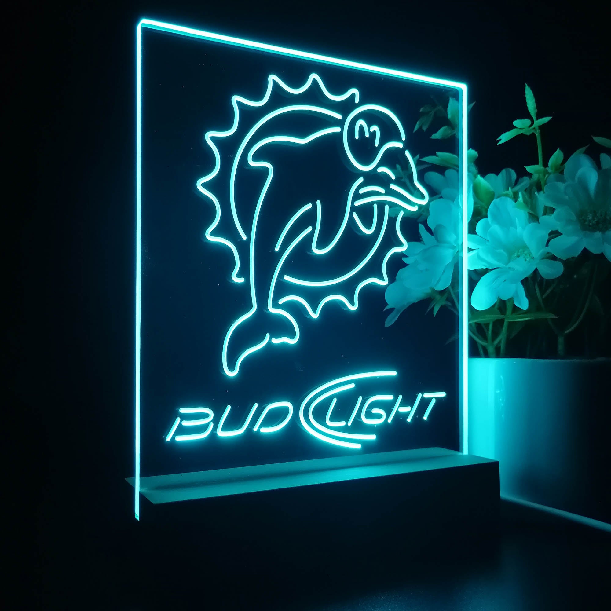 Bud Light Miami Dolphins 3D LED Optical Illusion Sport Team Night Light