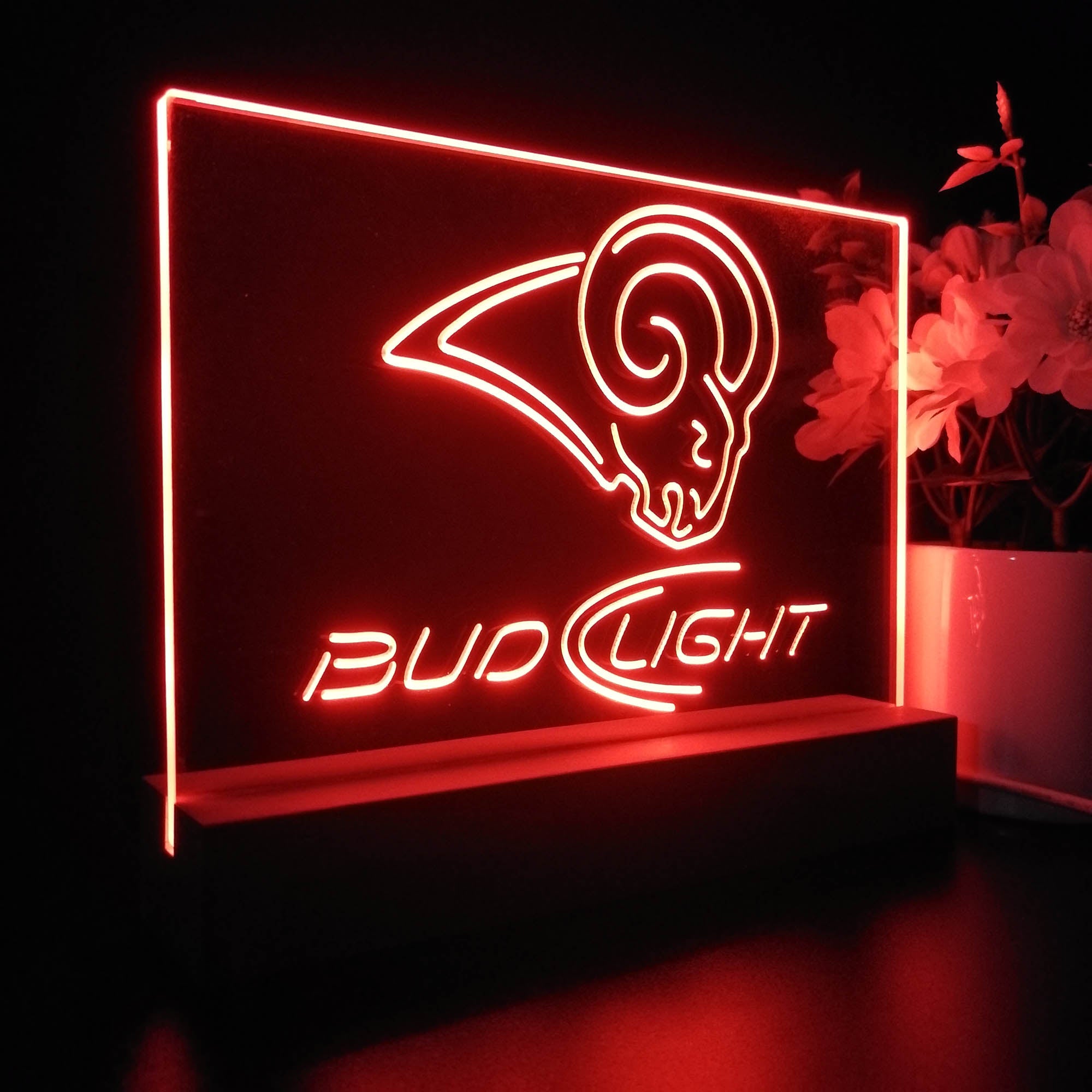 Bud Light St Louis Rams Night Light LED Sign