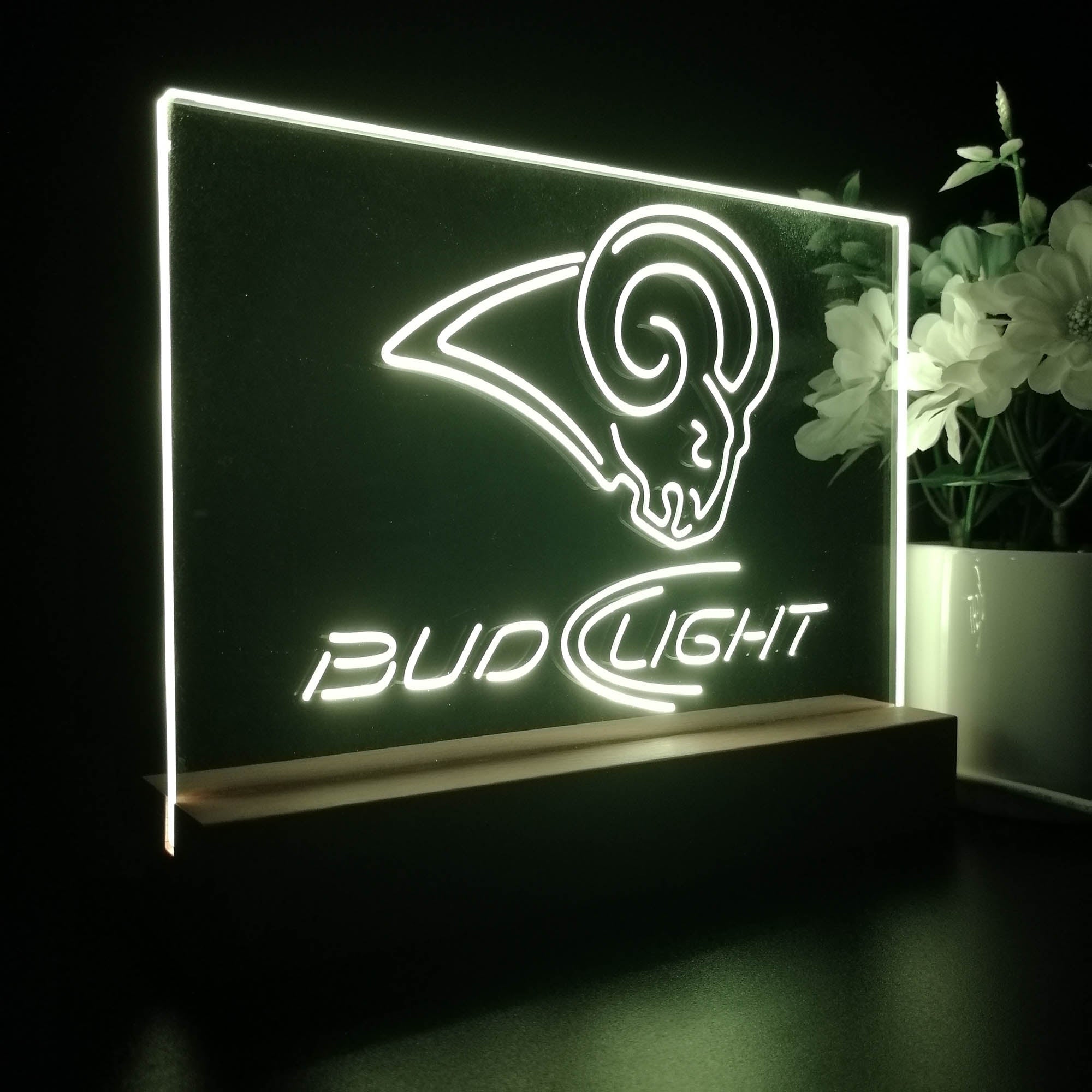 Bud Light St Louis Rams Night Light LED Sign