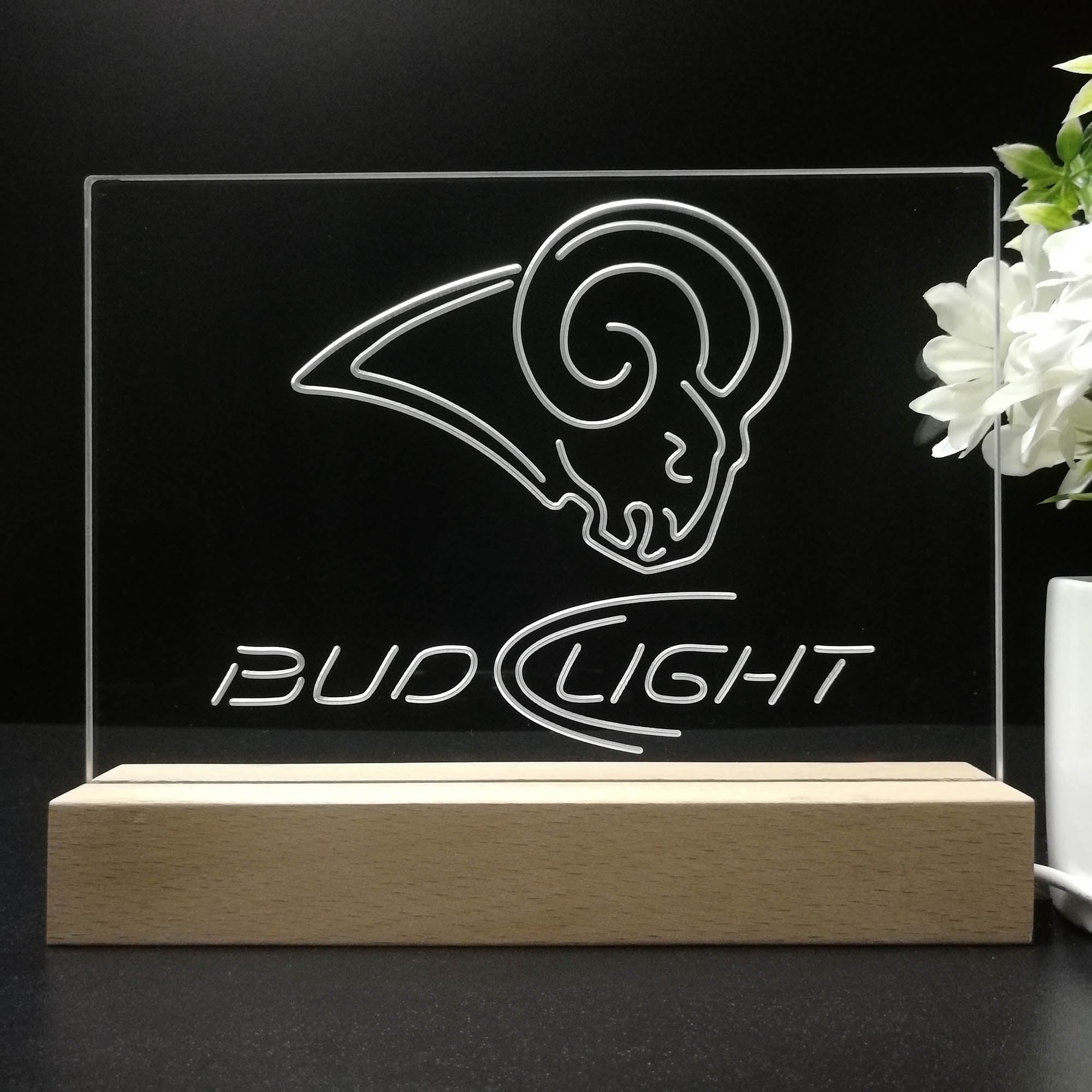 Bud Light St Louis Rams Night Light LED Sign