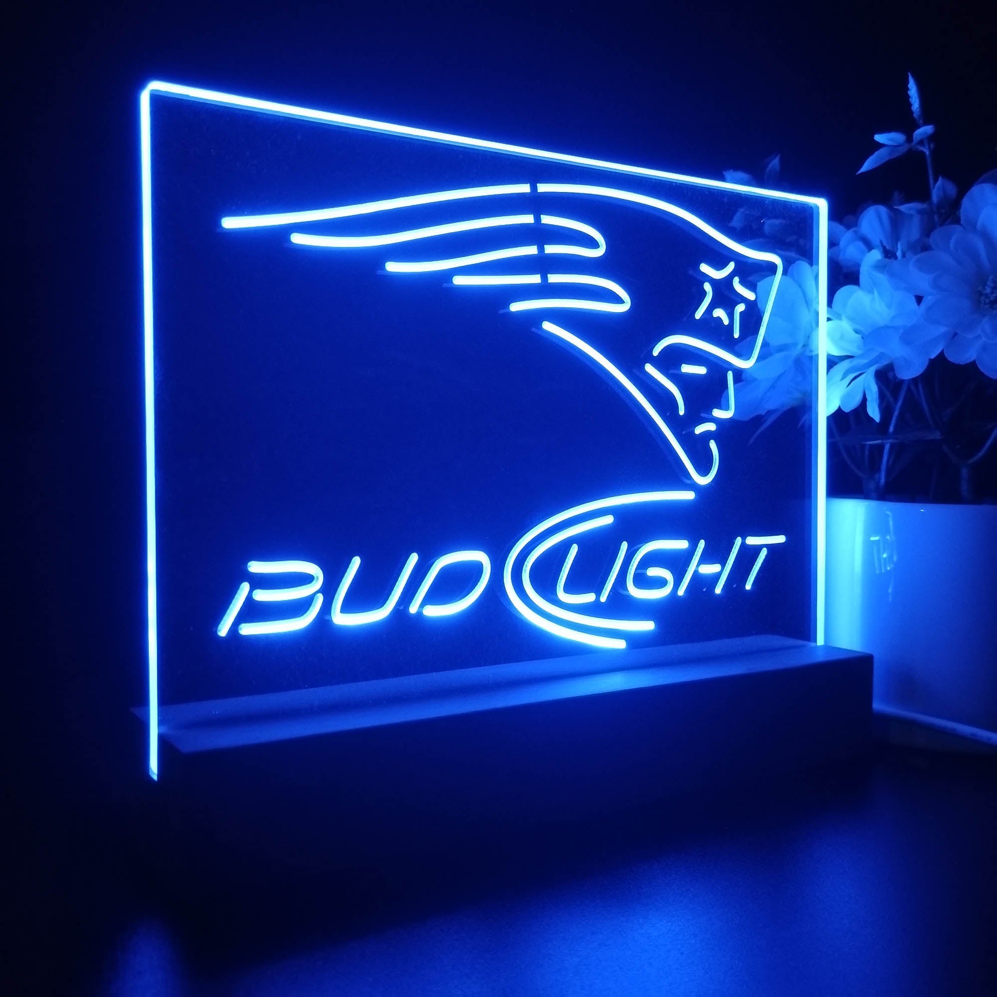 Bud Light New England Patriots Night Light LED Sign