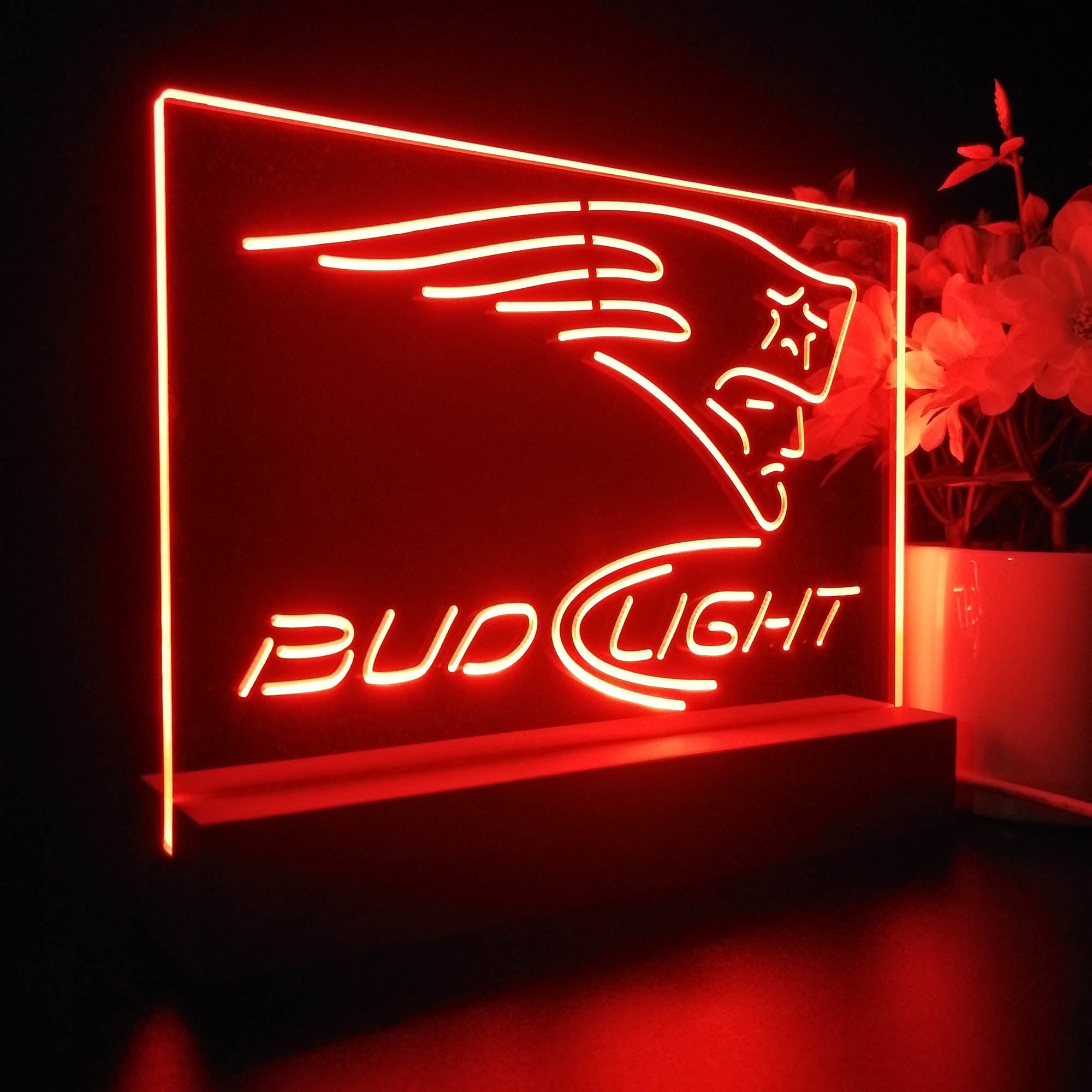 Bud Light New England Patriots Night Light LED Sign