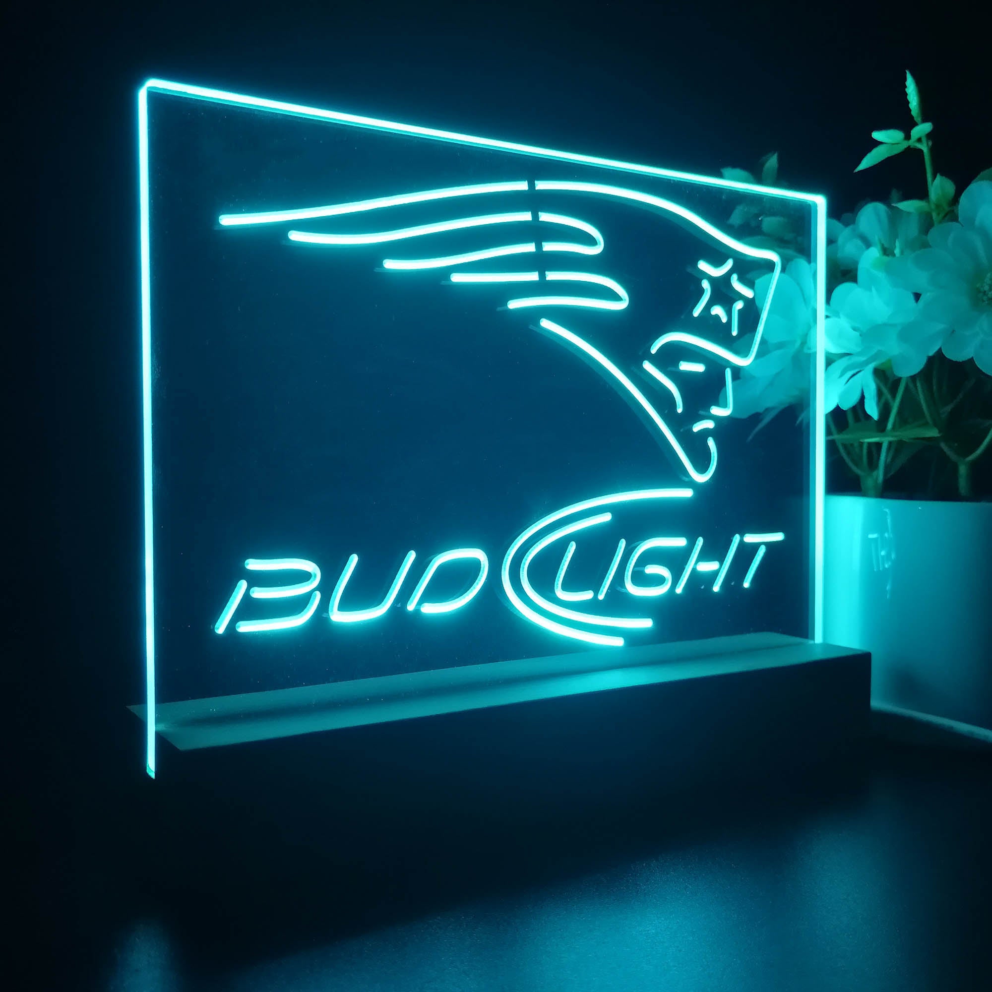 Bud Light New England Patriots Night Light LED Sign