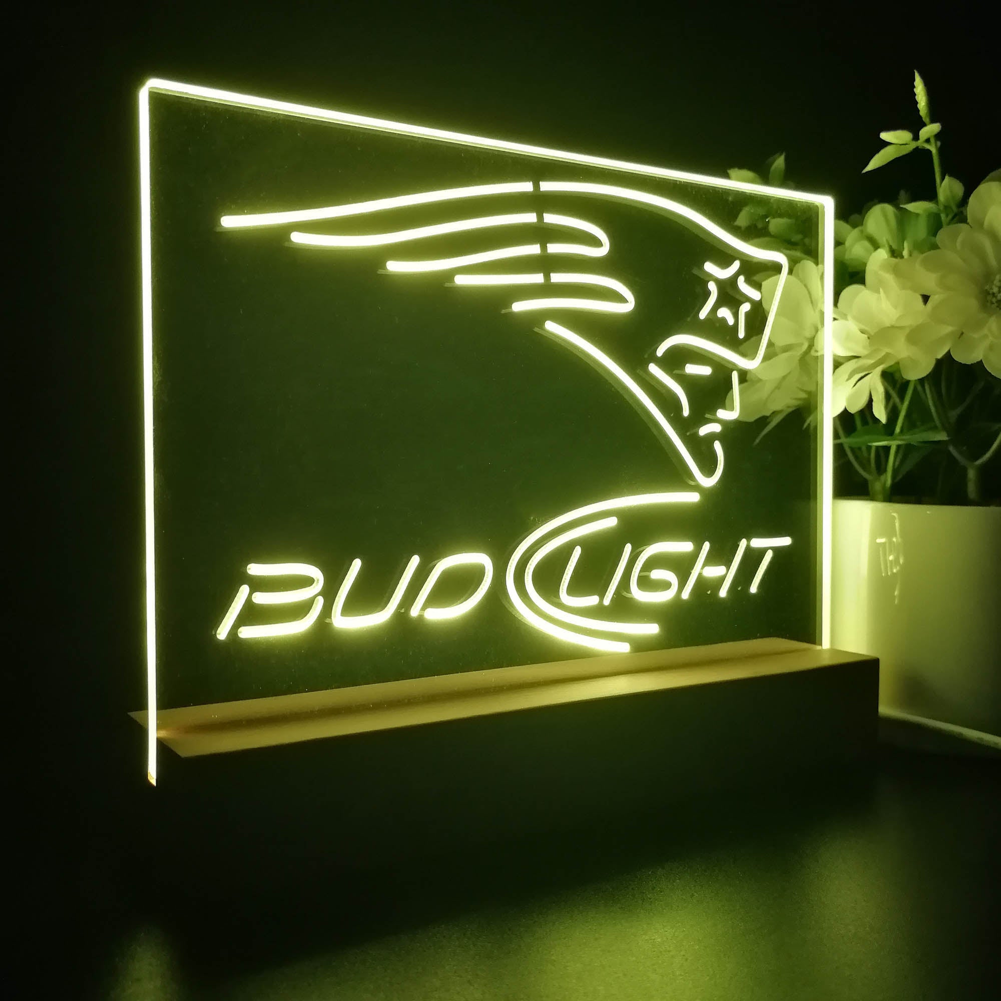 Bud Light New England Patriots Night Light LED Sign