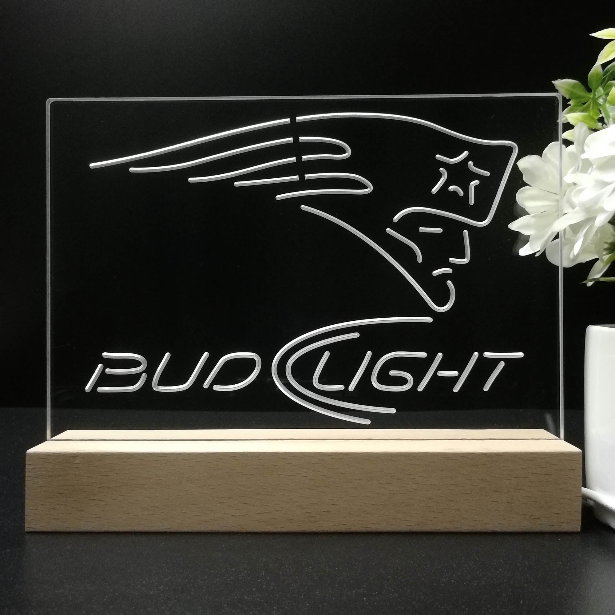 Bud Light New England Patriots Night Light LED Sign