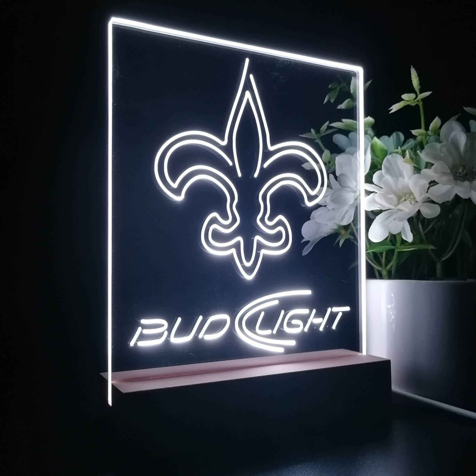 Bud Light New Orleans Saints 3D LED Optical Illusion Sport Team Night Light