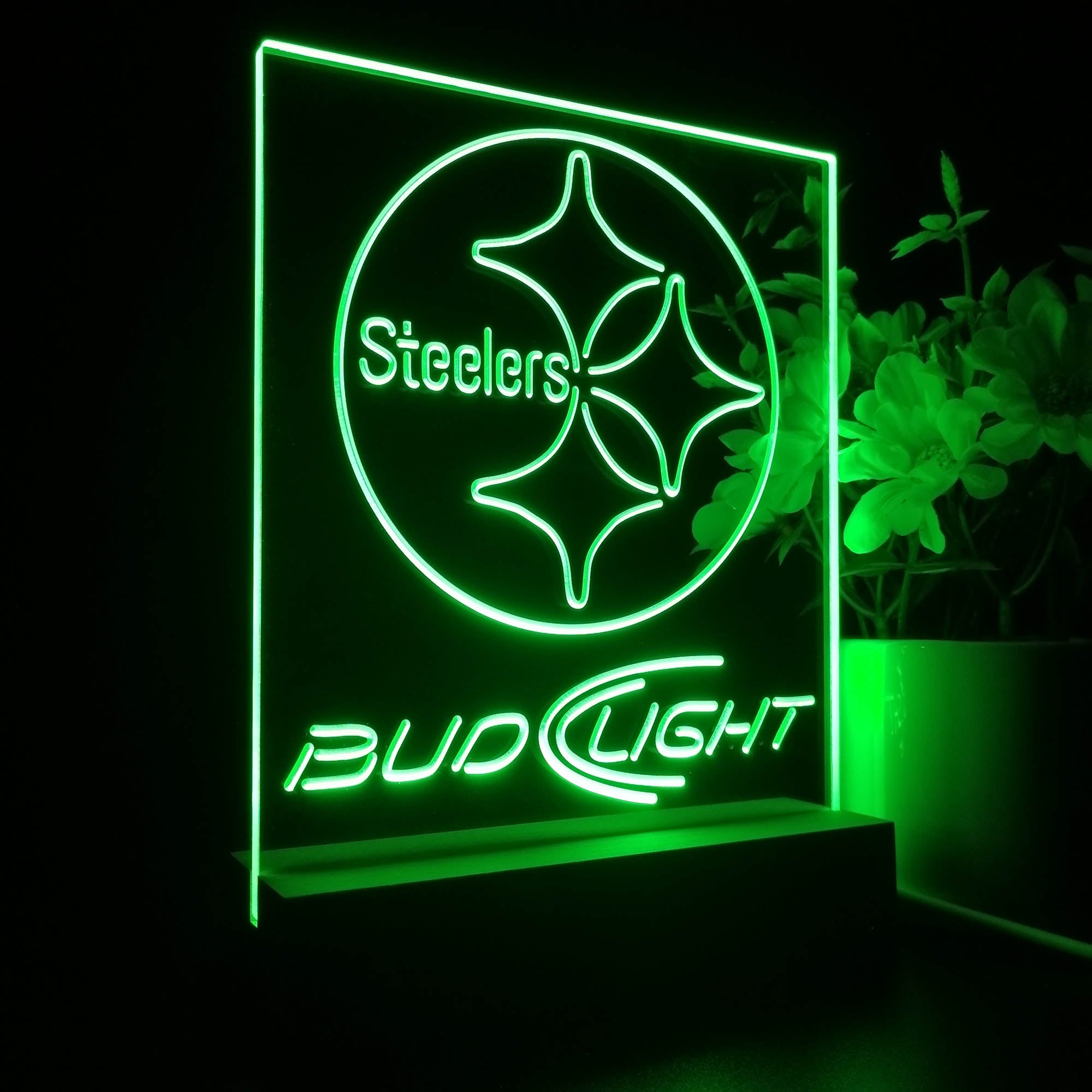 Bud Light Pittsburgh Steelers 3D LED Optical Illusion Sport Team Night Light