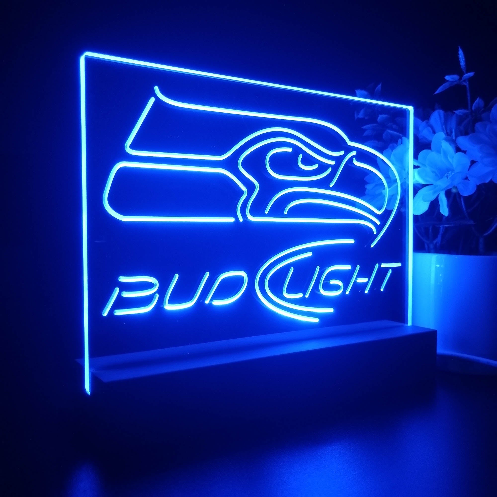 Bud Light Seattle Seahawks Sport Team Night Light 3D Illusion Lamp