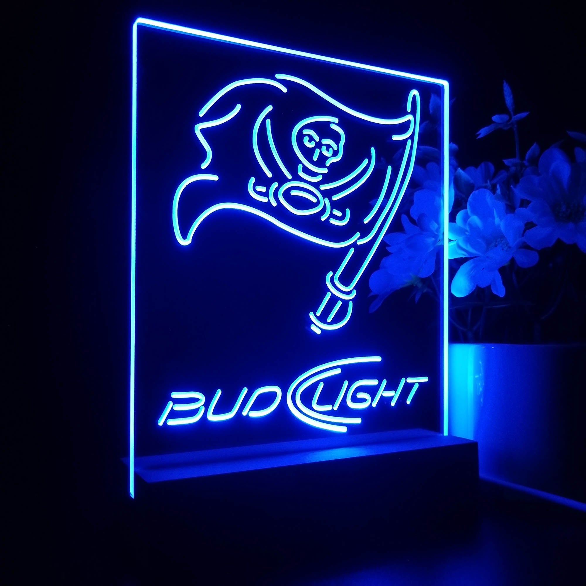 Bud Light Tampa Bay Buccaneers 3D LED Optical Illusion Sport Team Night Light
