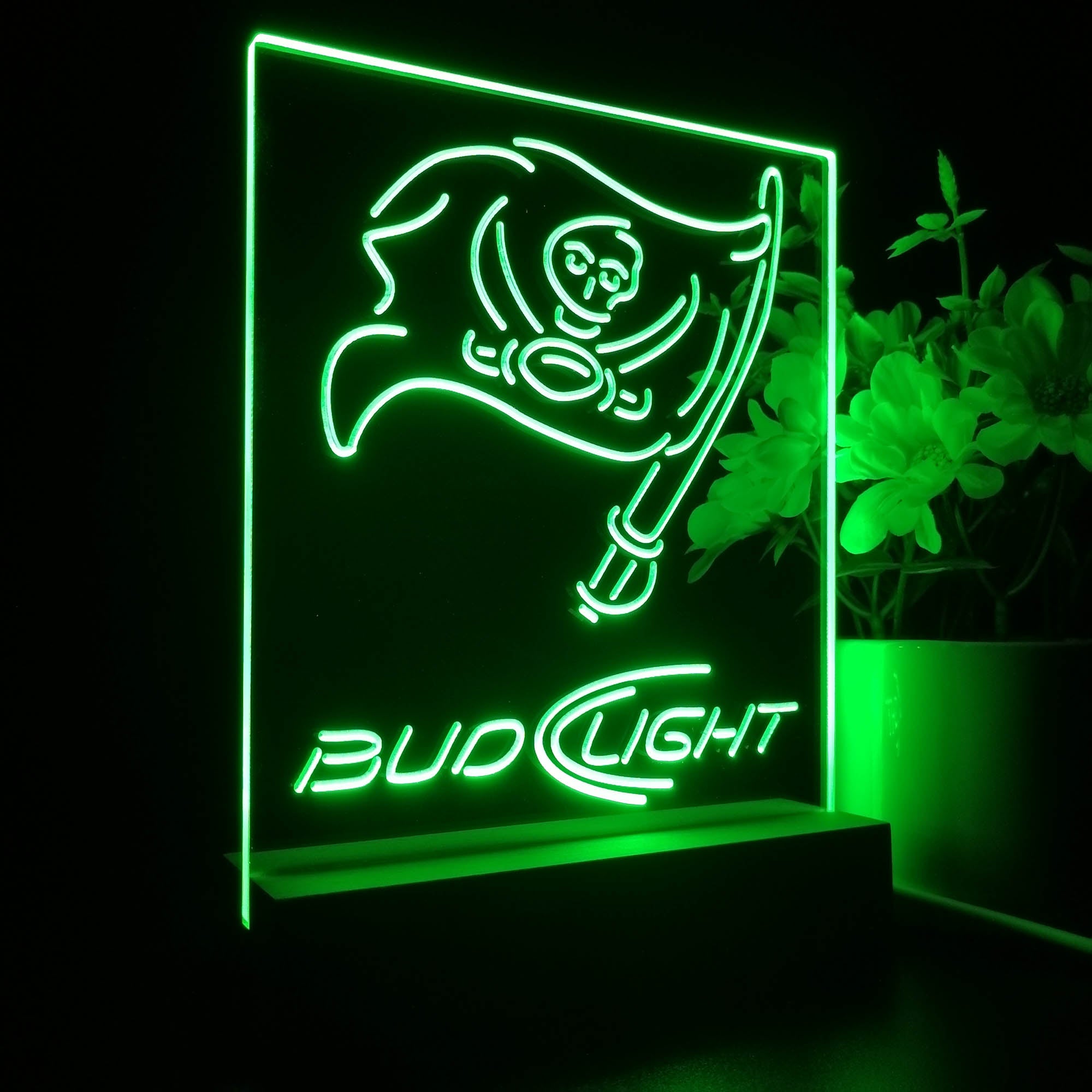 Bud Light Tampa Bay Buccaneers 3D LED Optical Illusion Sport Team Night Light