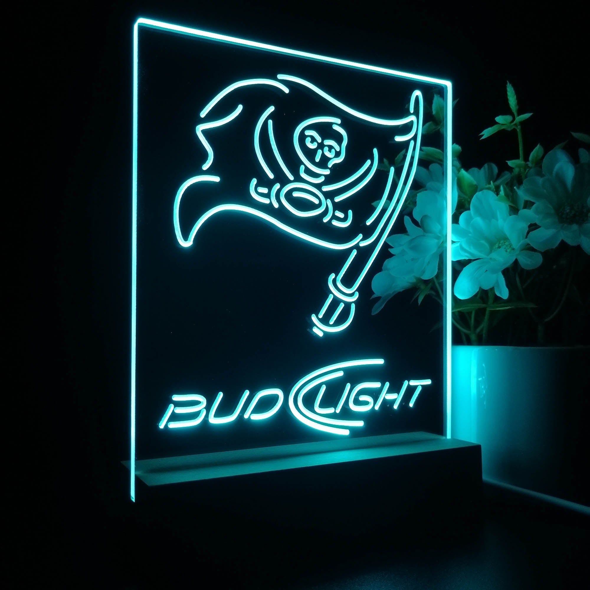 Bud Light Tampa Bay Buccaneers 3D LED Optical Illusion Sport Team Night Light