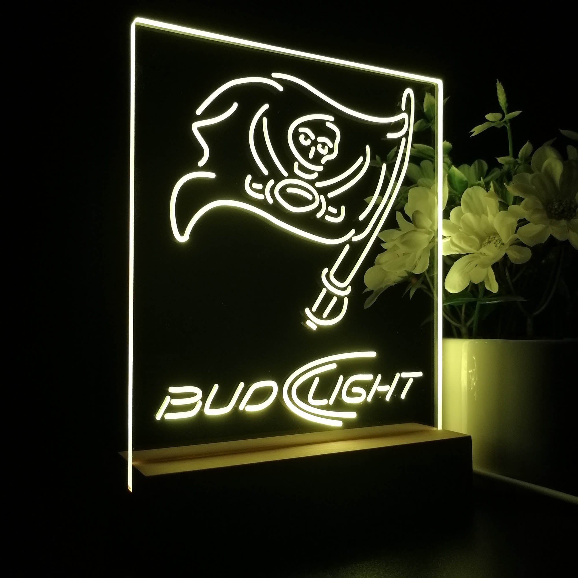 Bud Light Tampa Bay Buccaneers 3D LED Optical Illusion Sport Team Night Light