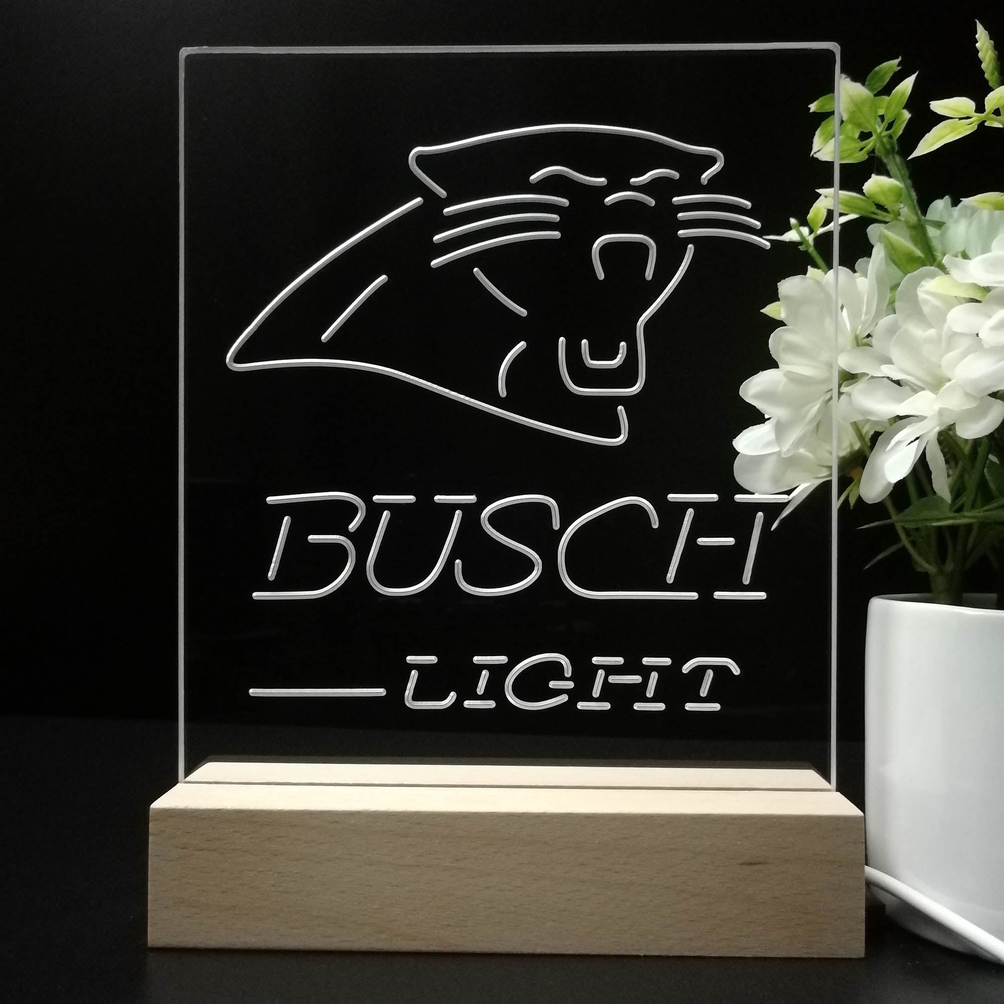 Busch Light Carolina Panthers 3D LED Optical Illusion Sport Team Night Light
