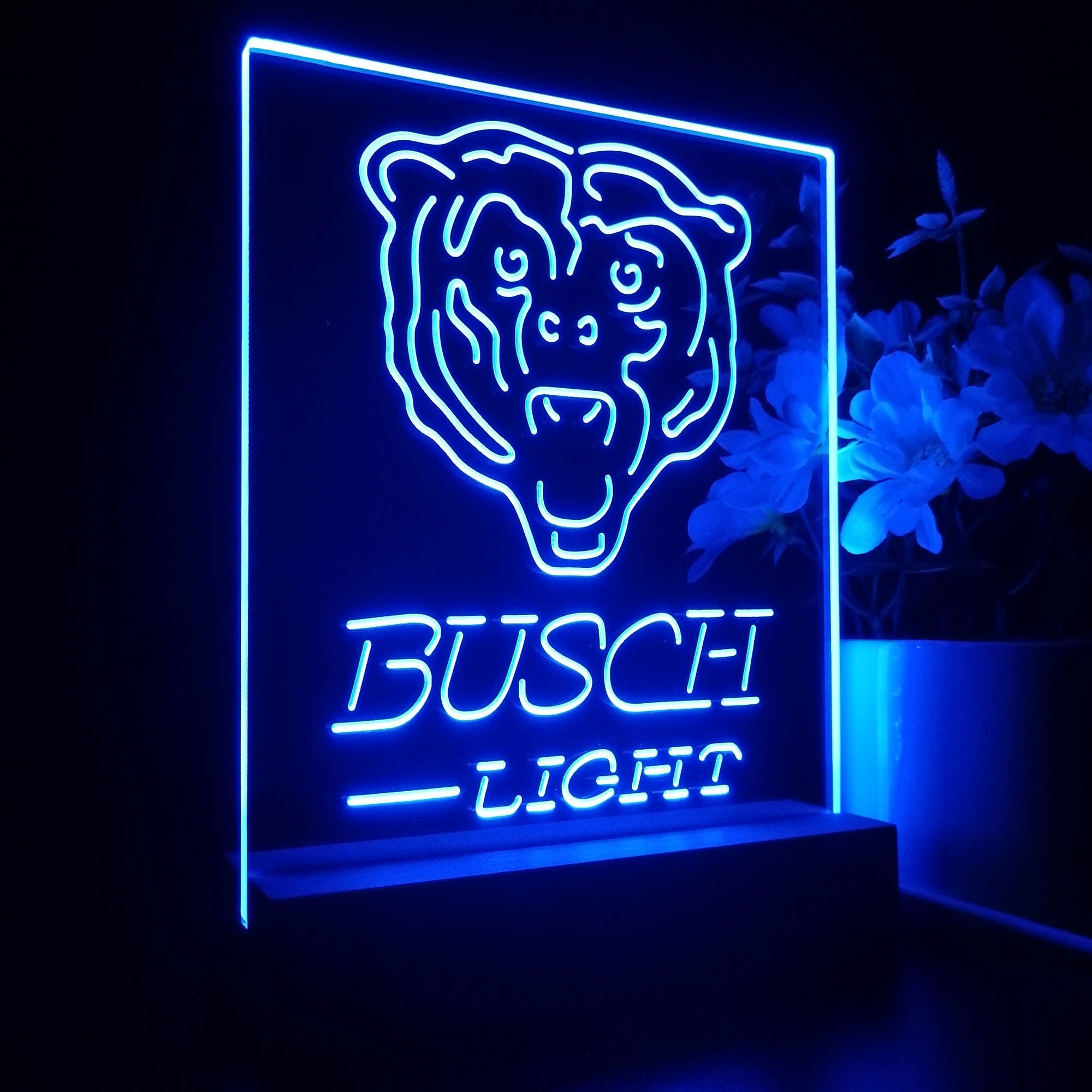 Busch Light Chicago Bears 3D LED Optical Illusion Sport Team Night Light