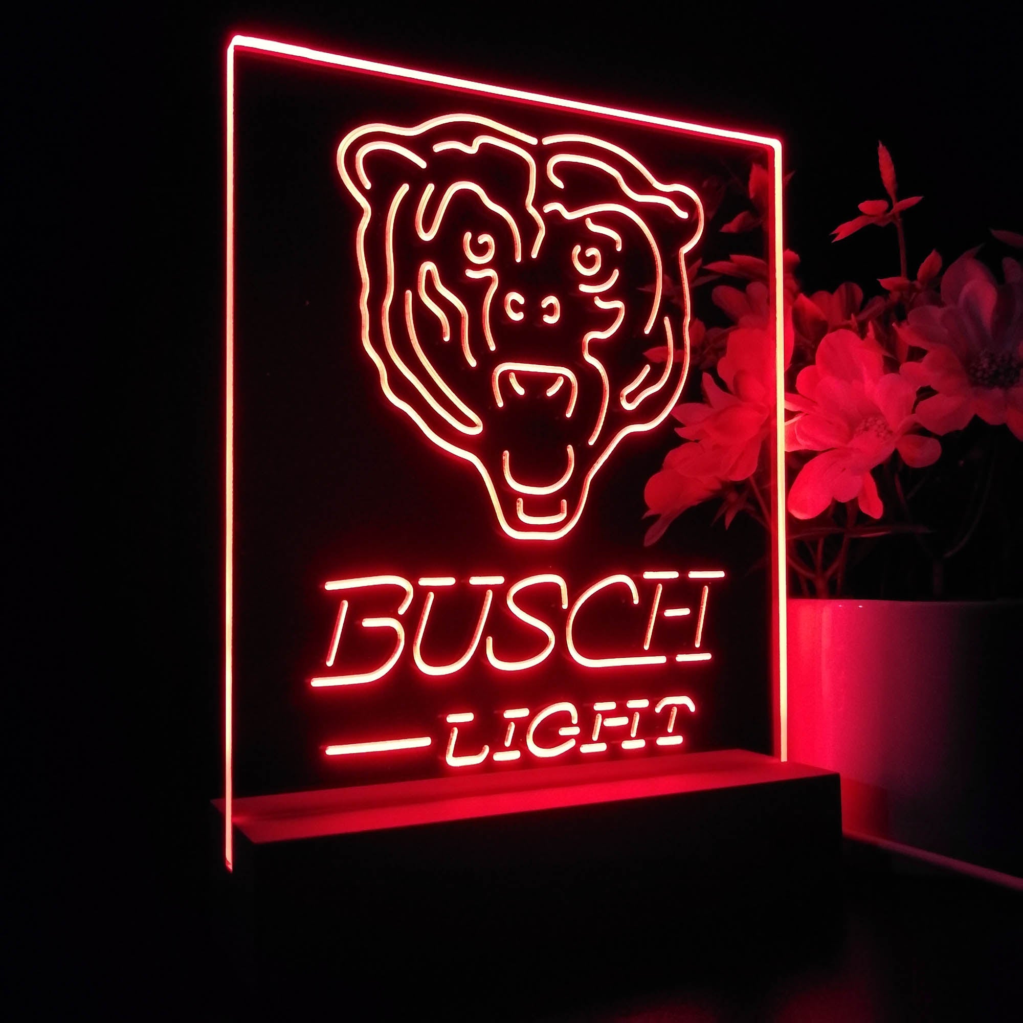 Busch Light Chicago Bears 3D LED Optical Illusion Sport Team Night Light