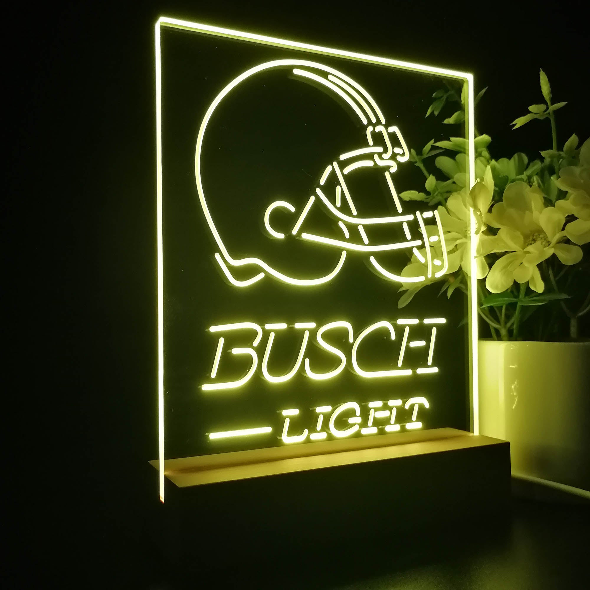 Cleveland Browns Busch Light 3D LED Optical Illusion Sport Team Night Light