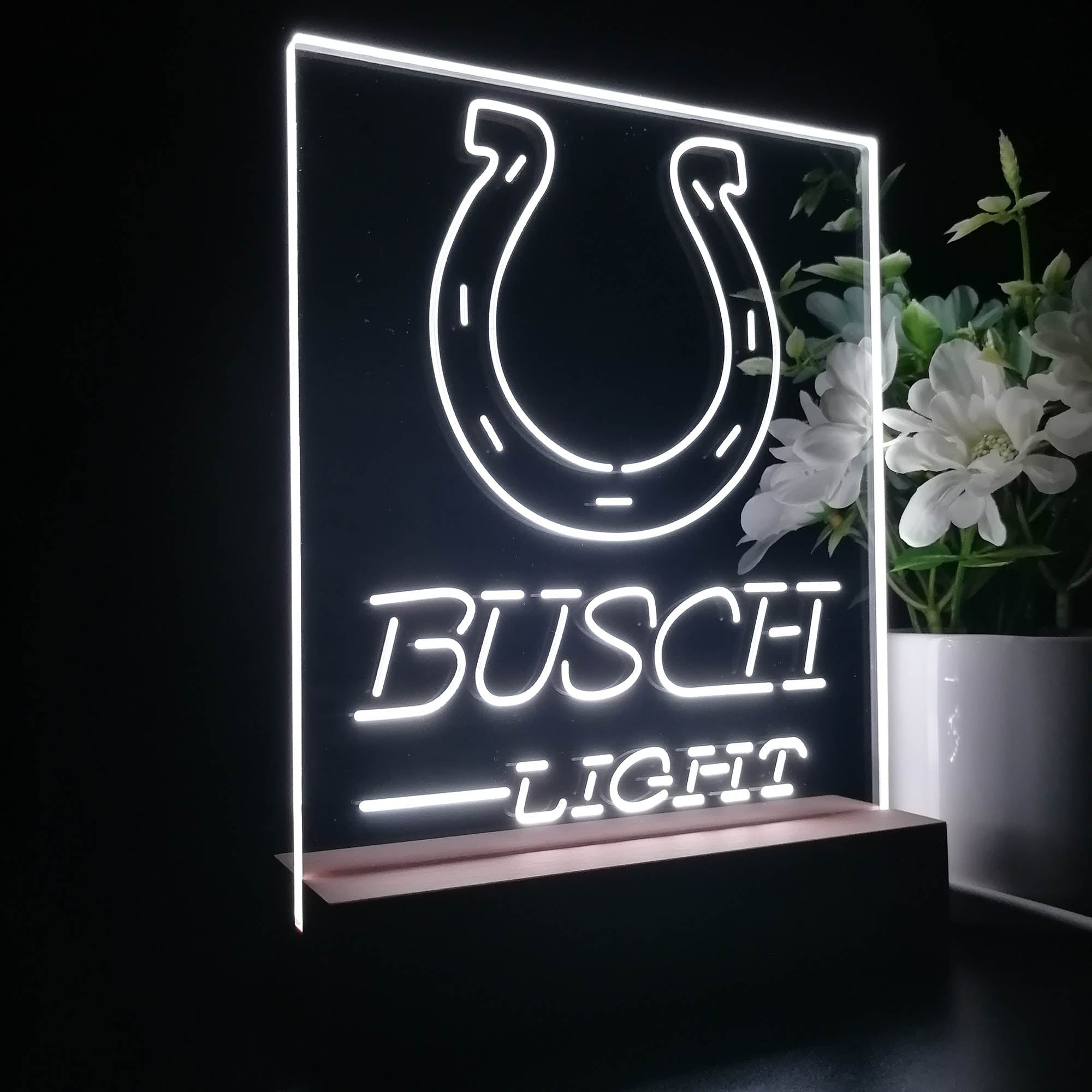 Indianapolis Colts Busch Light 3D LED Optical Illusion Sport Team Night Light