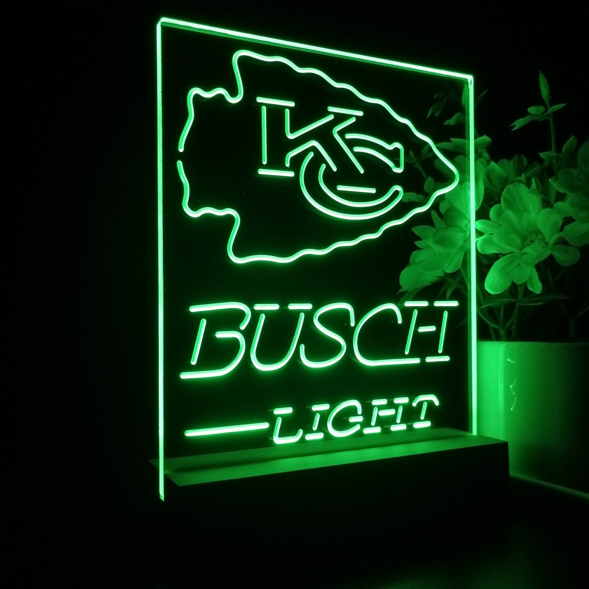Kansas City Chiefs Busch Light 3D LED Optical Illusion Sport Team Night Light