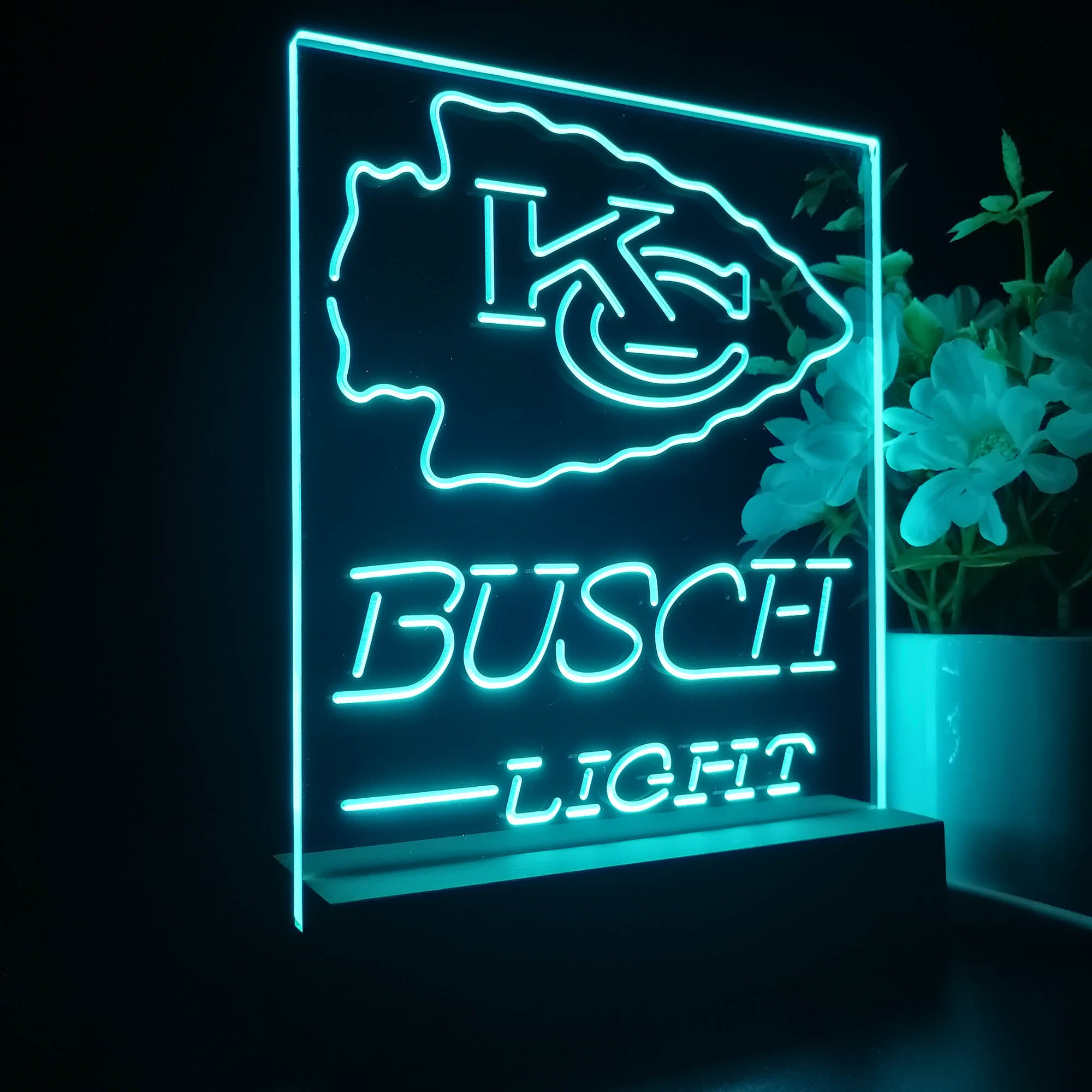 Kansas City Chiefs Busch Light 3D LED Optical Illusion Sport Team Night Light