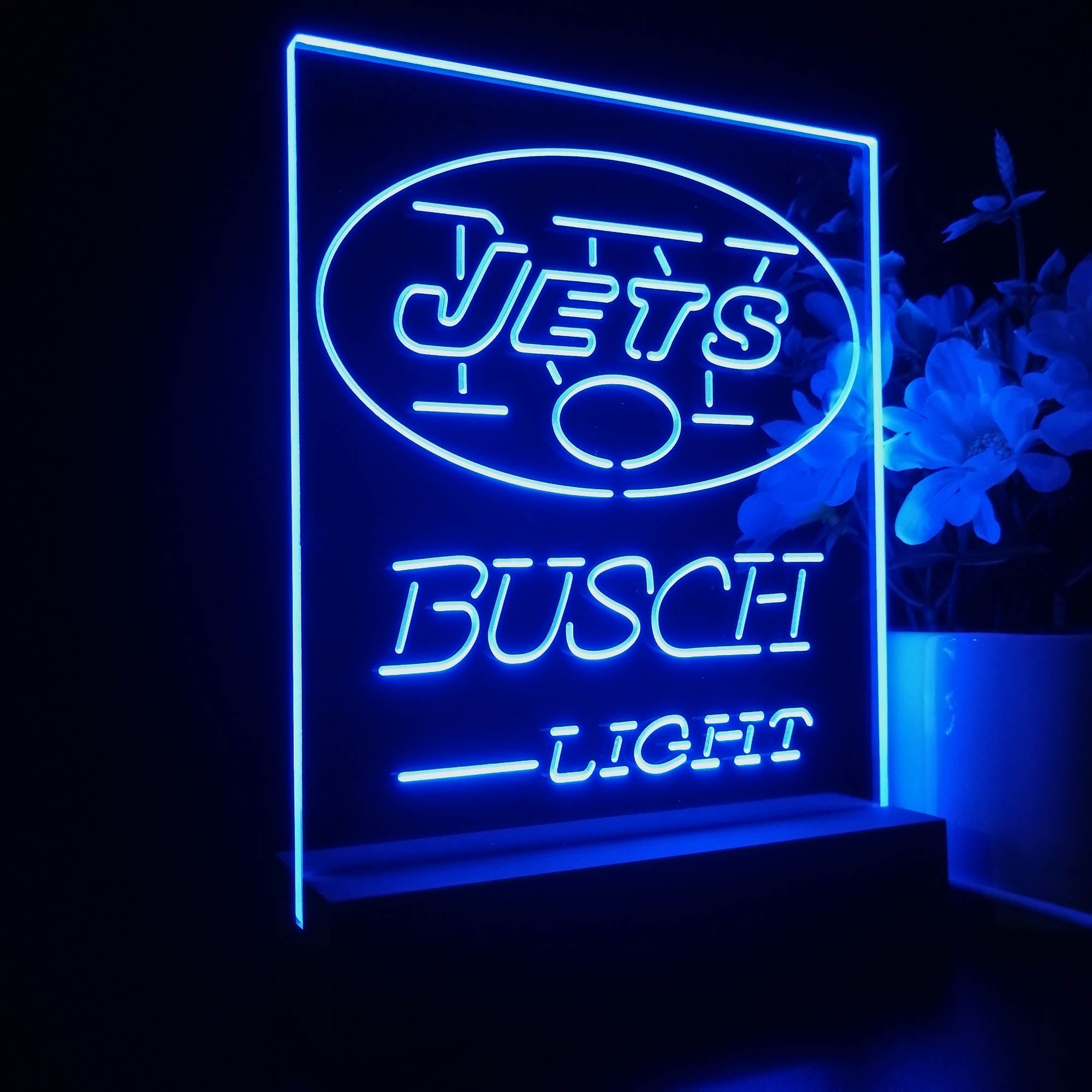 New York Jet Busch Light 3D LED Optical Illusion Sport Team Night Light