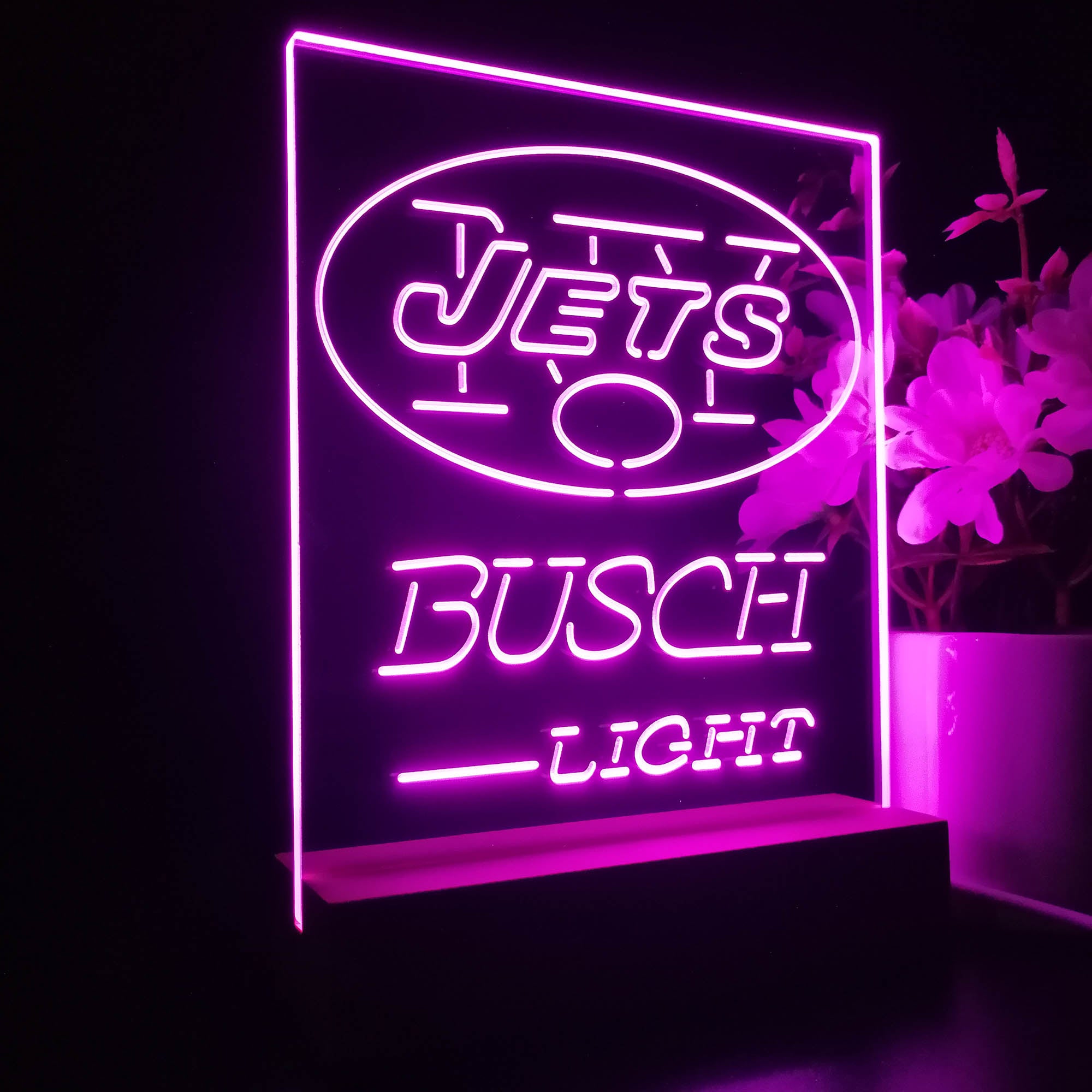 New York Jet Busch Light 3D LED Optical Illusion Sport Team Night Light