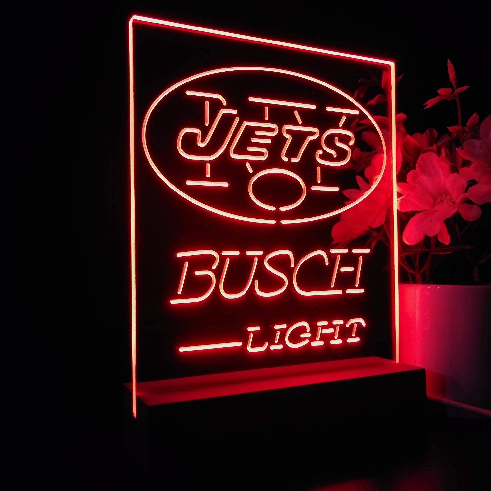 New York Jet Busch Light 3D LED Optical Illusion Sport Team Night Light