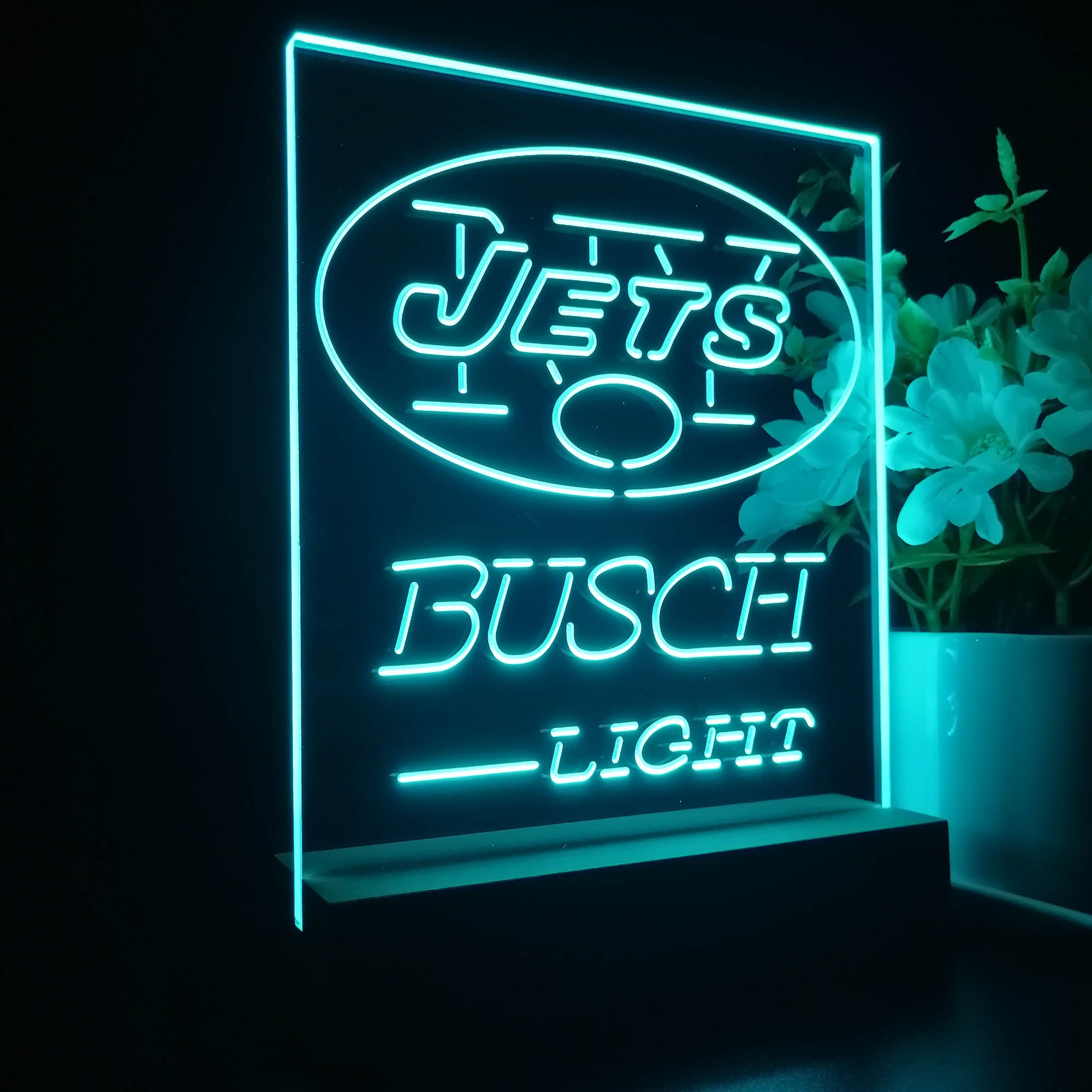 New York Jet Busch Light 3D LED Optical Illusion Sport Team Night Light