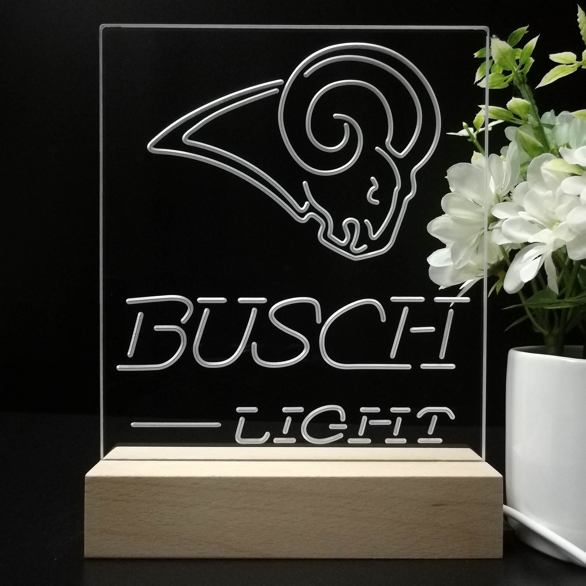 St Louis Rams Busch Light 3D LED Optical Illusion Sport Team Night Light