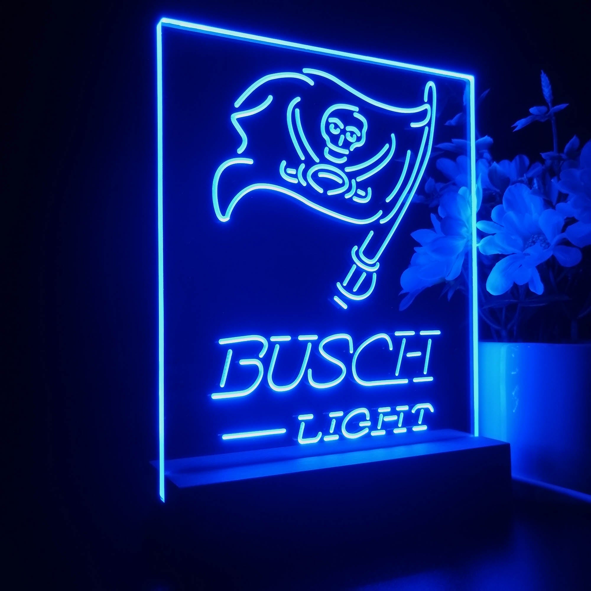 Tampa Bay Buccaneers Busch Light 3D LED Optical Illusion Sport Team Night Light