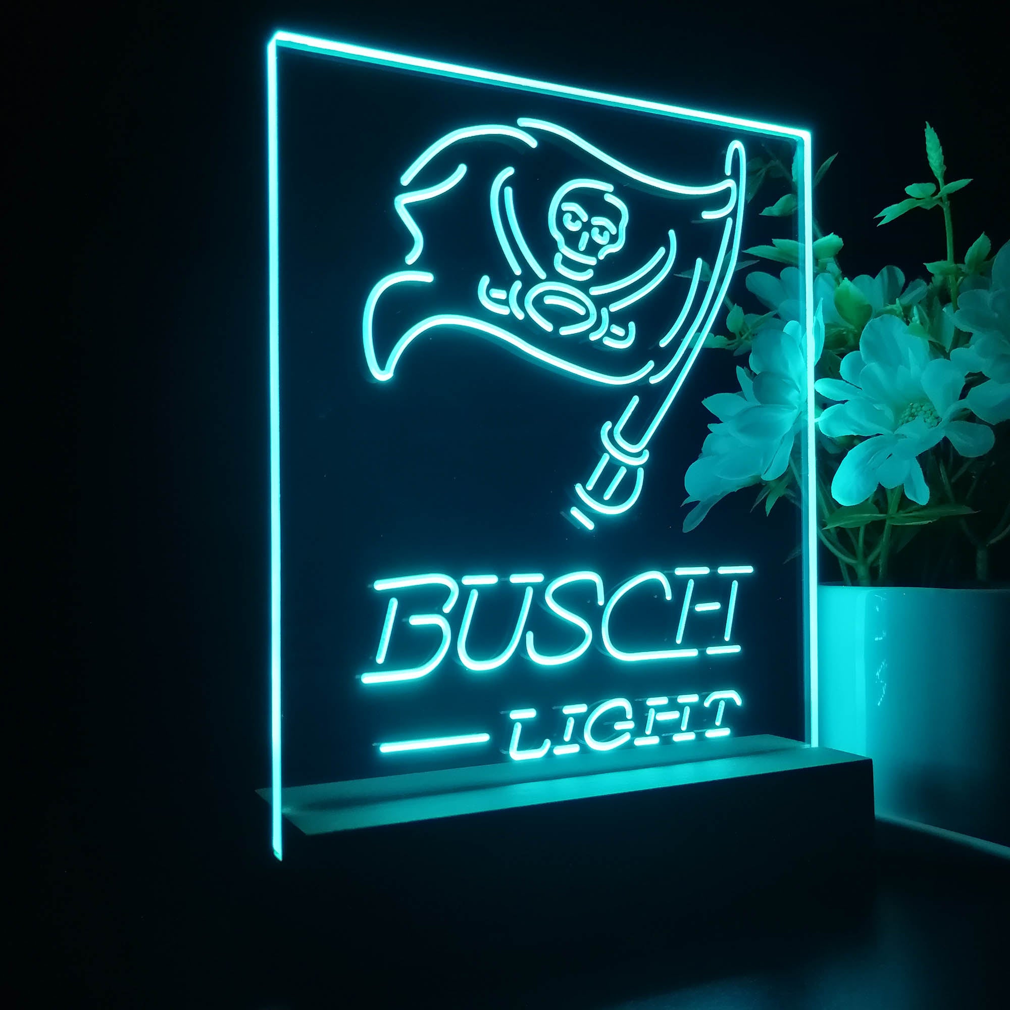 Tampa Bay Buccaneers Busch Light 3D LED Optical Illusion Sport Team Night Light