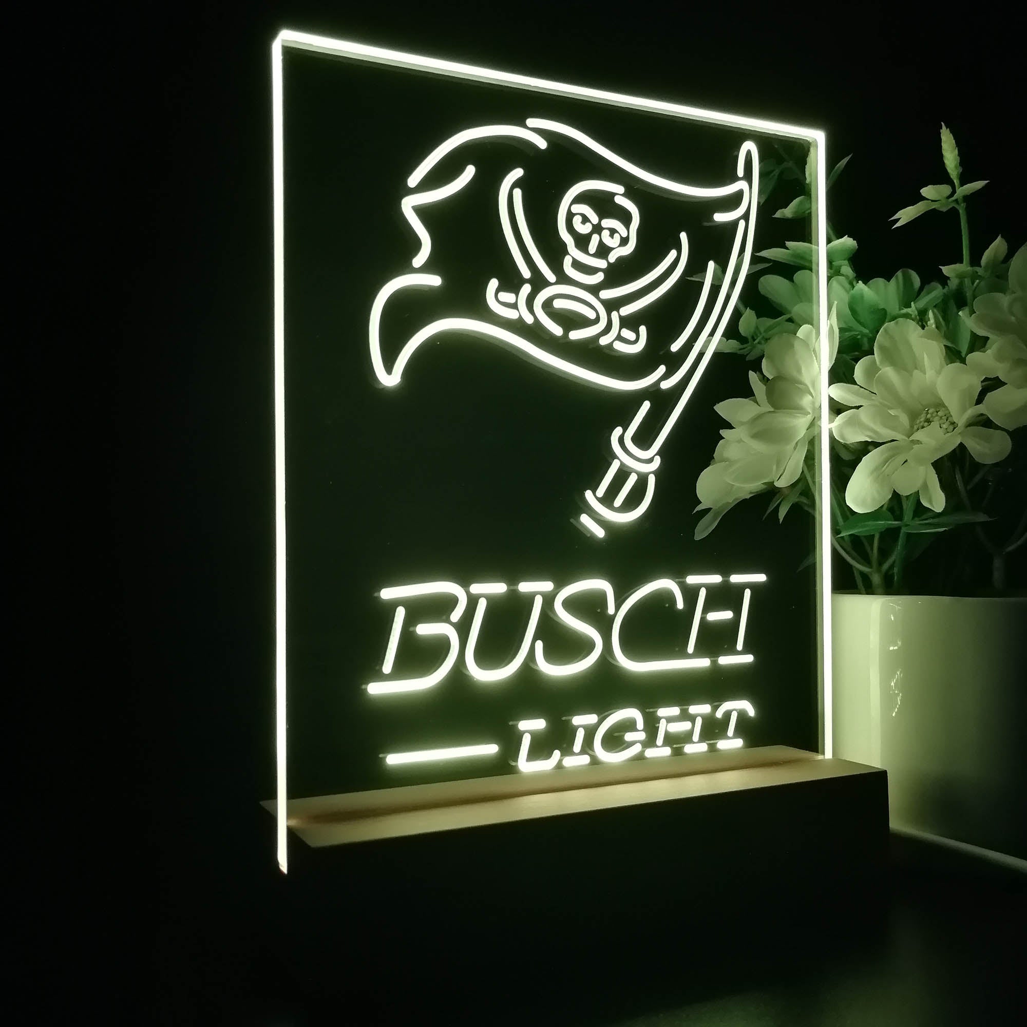 Tampa Bay Buccaneers Busch Light 3D LED Optical Illusion Sport Team Night Light