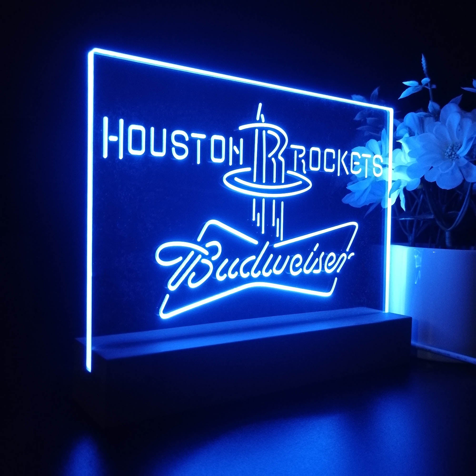 Houston Rockets Budweiser Night Light LED Sign