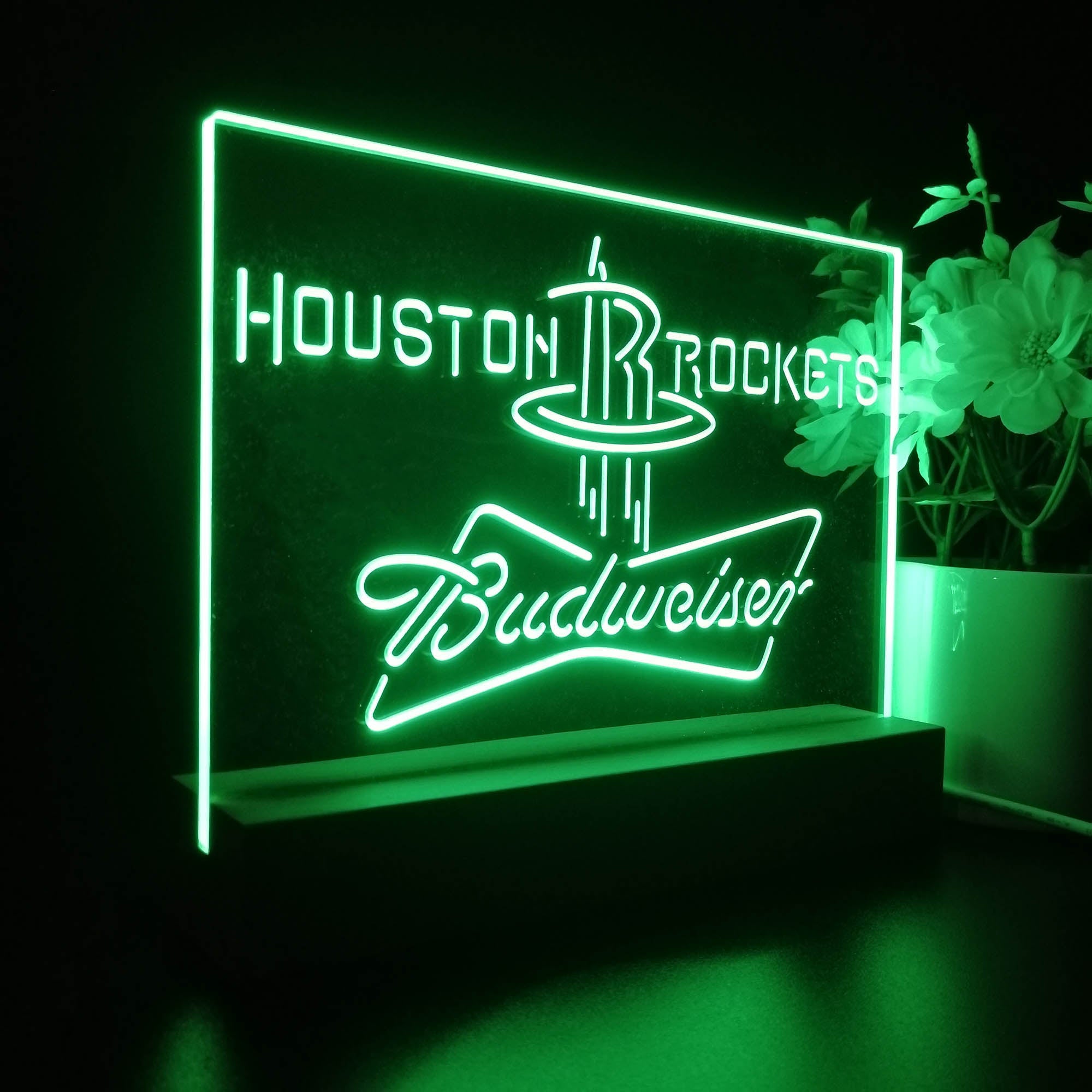 Houston Rockets Budweiser Night Light LED Sign