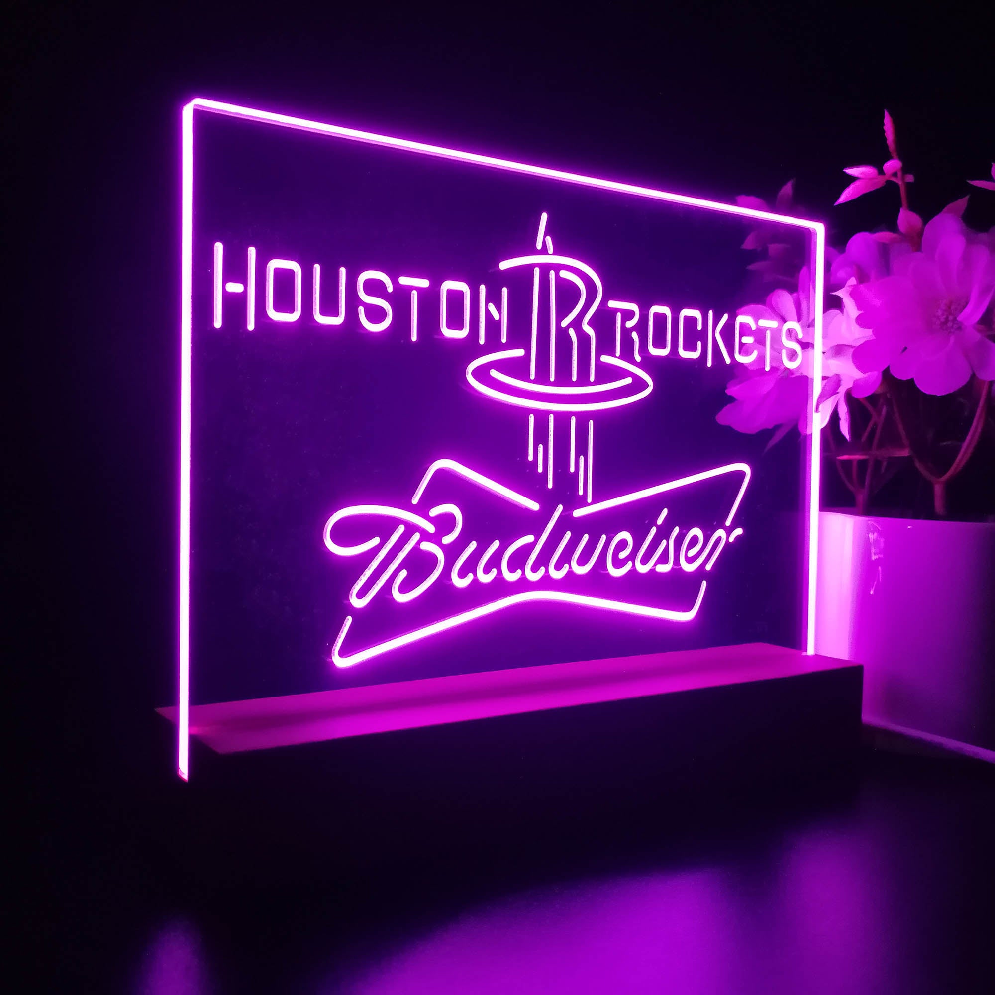 Houston Rockets Budweiser Night Light LED Sign