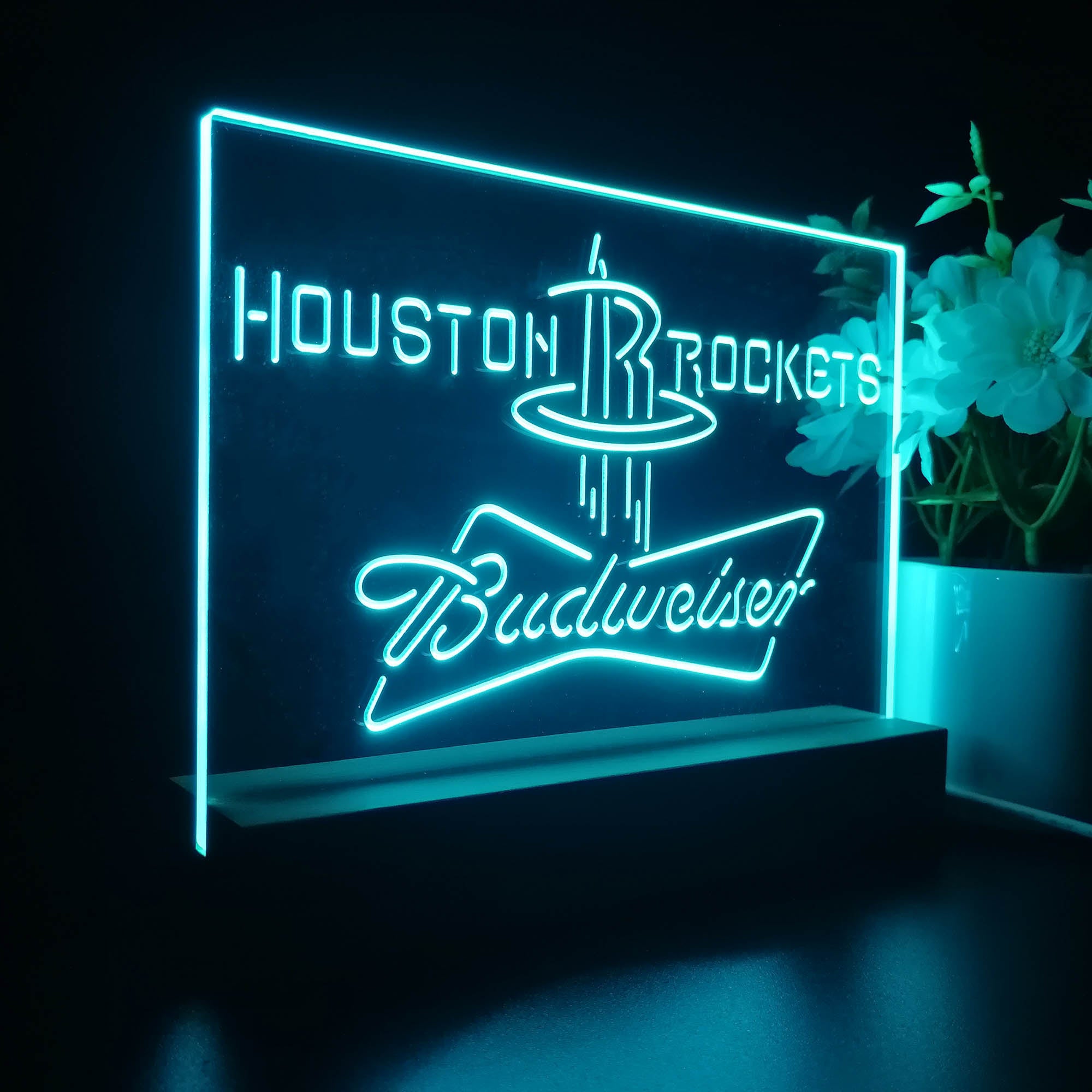 Houston Rockets Budweiser Sport Team Night Light 3D Illusion Lamp