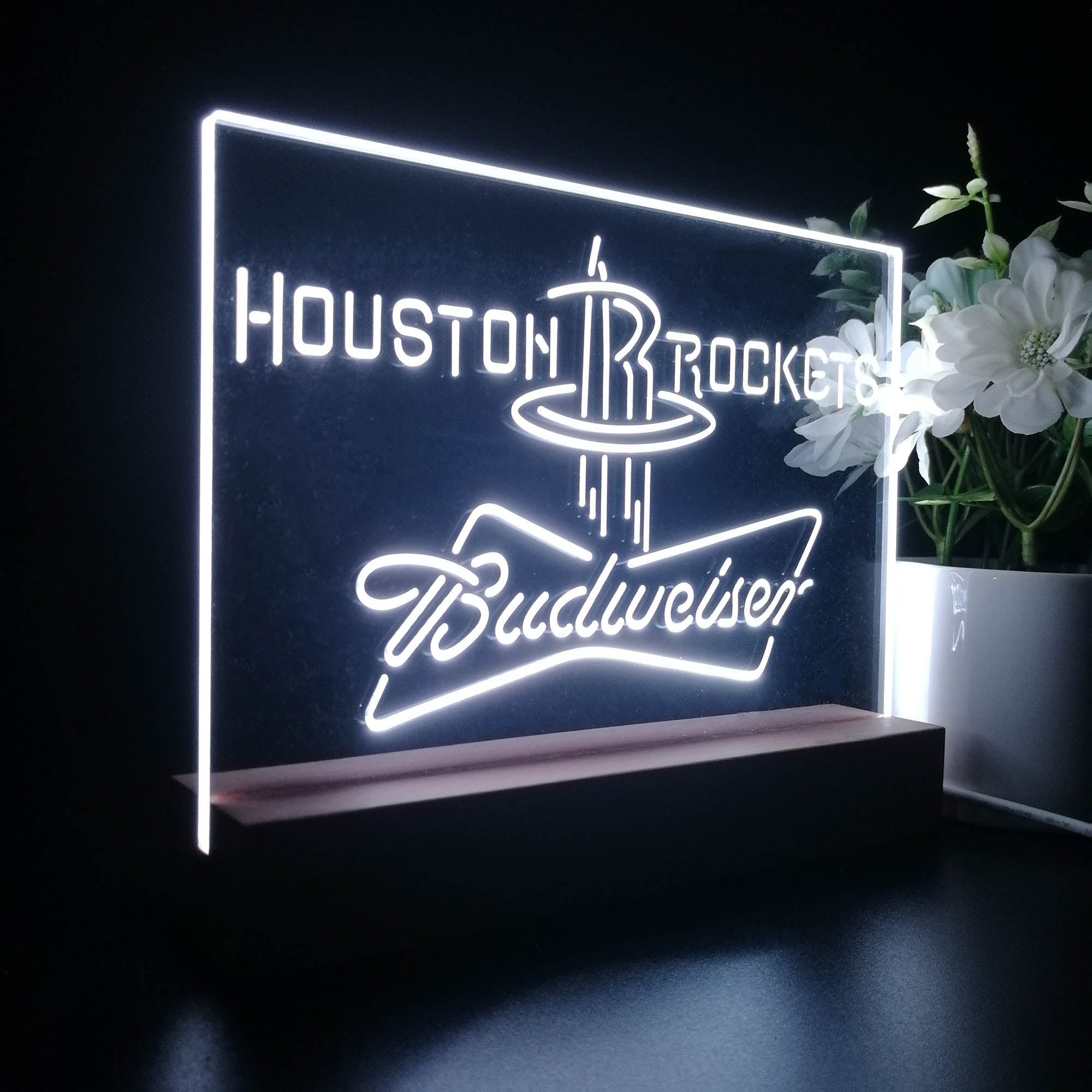 Houston Rockets Budweiser Night Light LED Sign