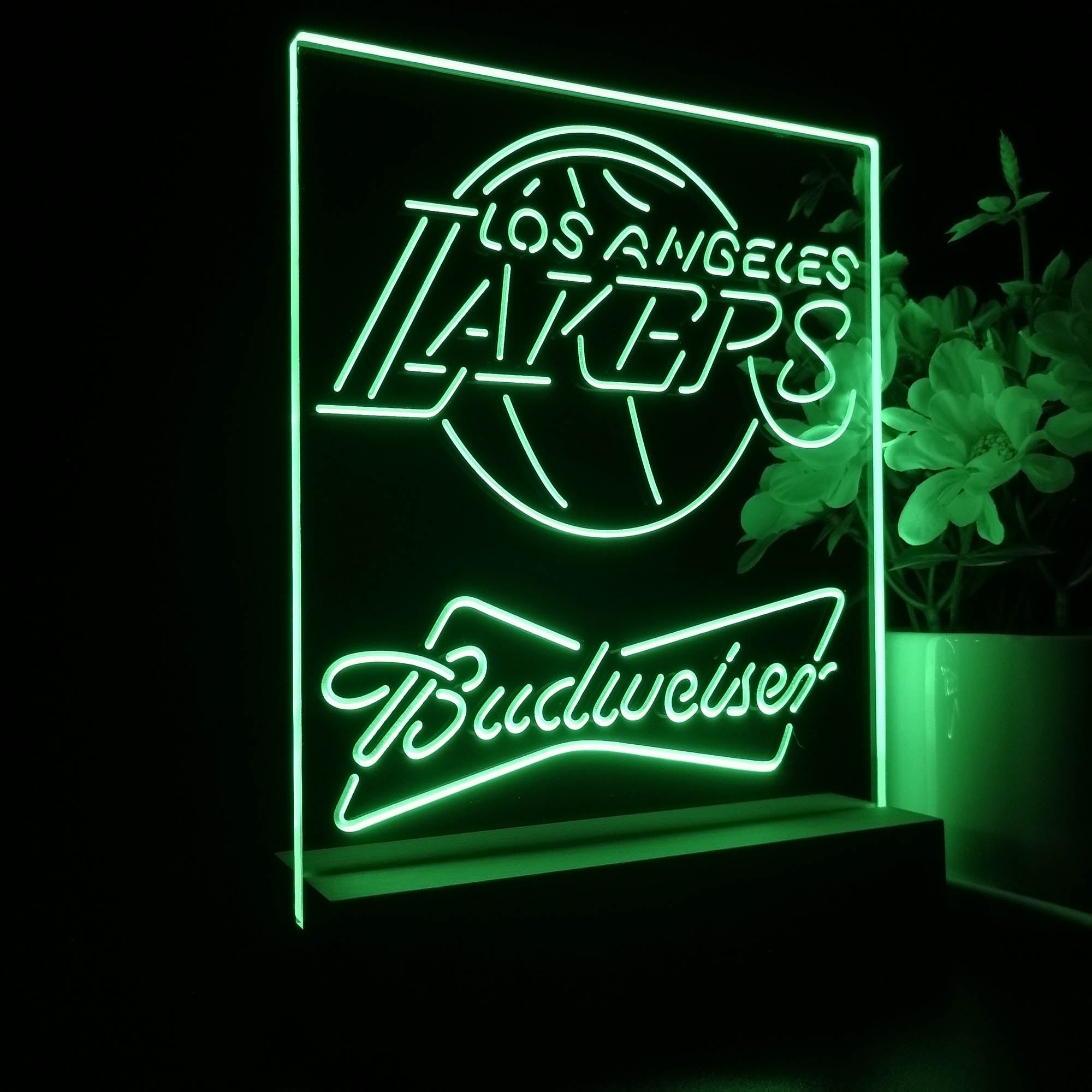 Los Angeles Lakers Budweiser 3D LED Optical Illusion Sport Team Night Light
